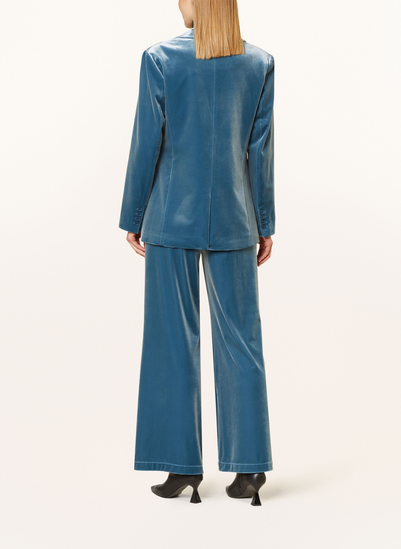 HERZEN'S ANGELEGENHEIT Velvet blazer, Color: LIGHT BLUE (Image 3)