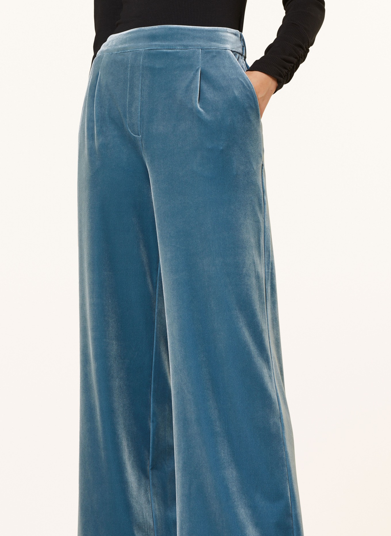 HERZEN'S ANGELEGENHEIT Velvet pants, Color: LIGHT BLUE (Image 5)