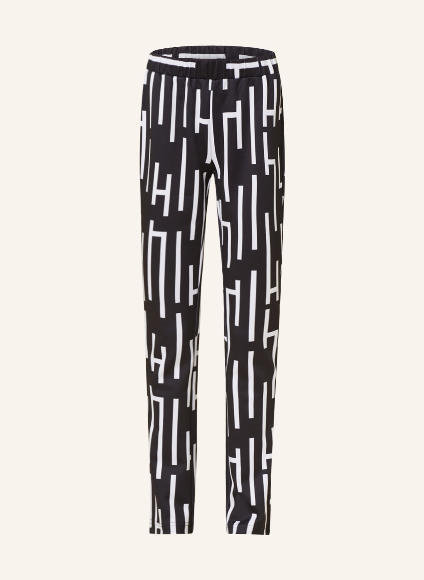 HERZEN'S ANGELEGENHEIT Jersey pants, Color: BLACK/ WHITE (Image 1)