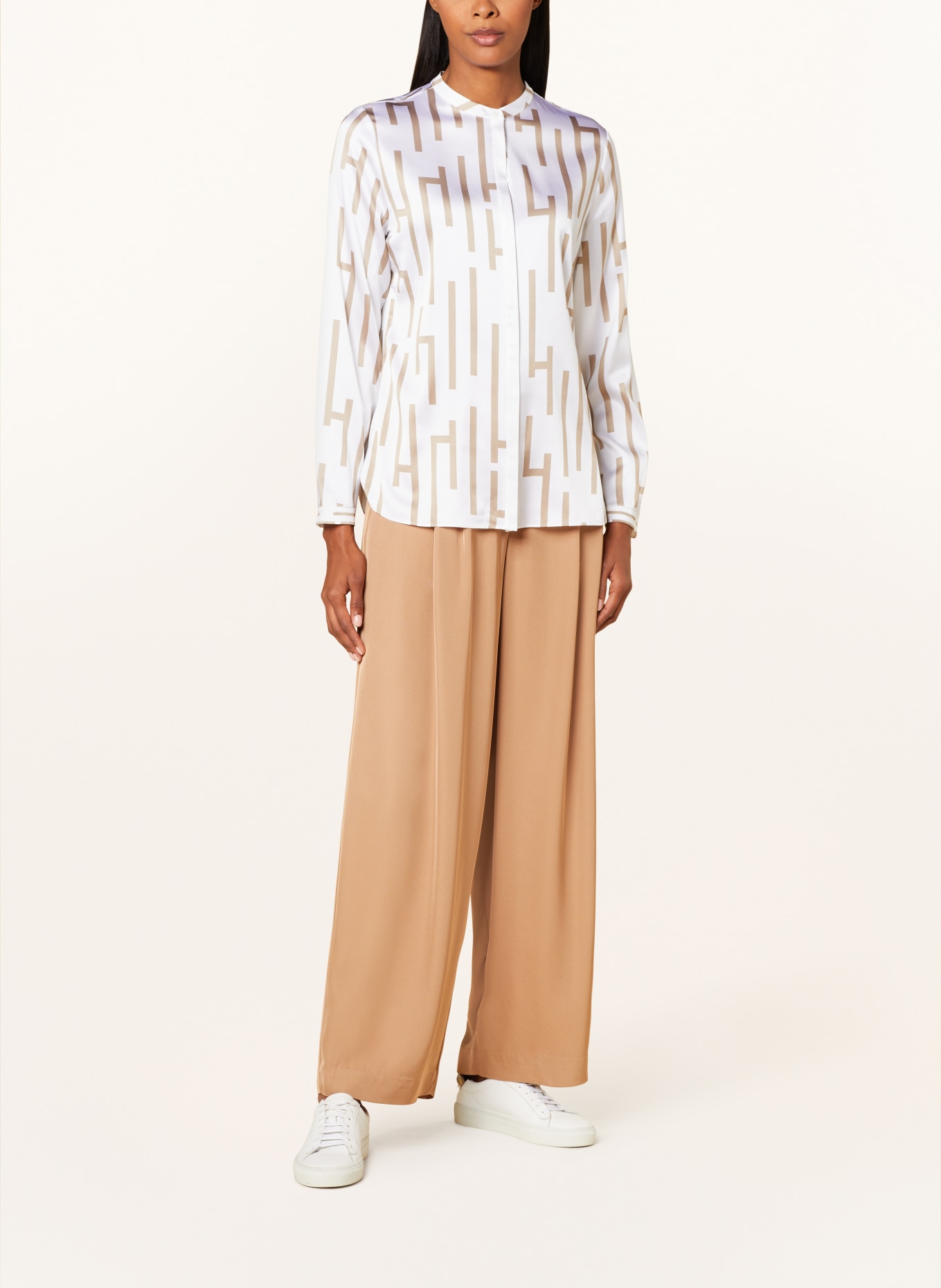 HERZEN'S ANGELEGENHEIT Silk blouse, Color: WHITE/ BEIGE (Image 2)