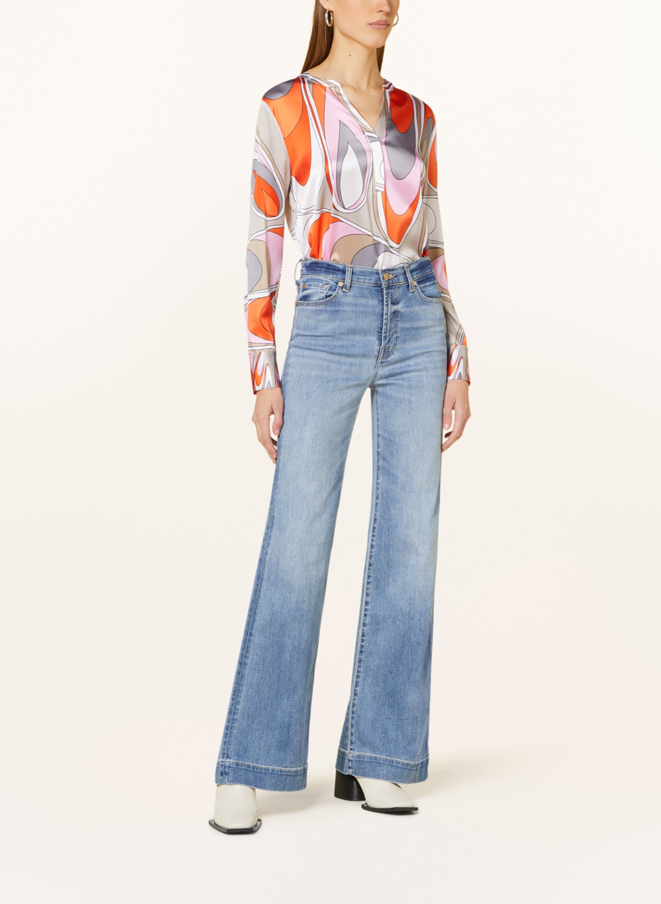 HERZEN'S ANGELEGENHEIT Shirt blouse in silk, Color: ORANGE/ PINK/ BEIGE (Image 2)