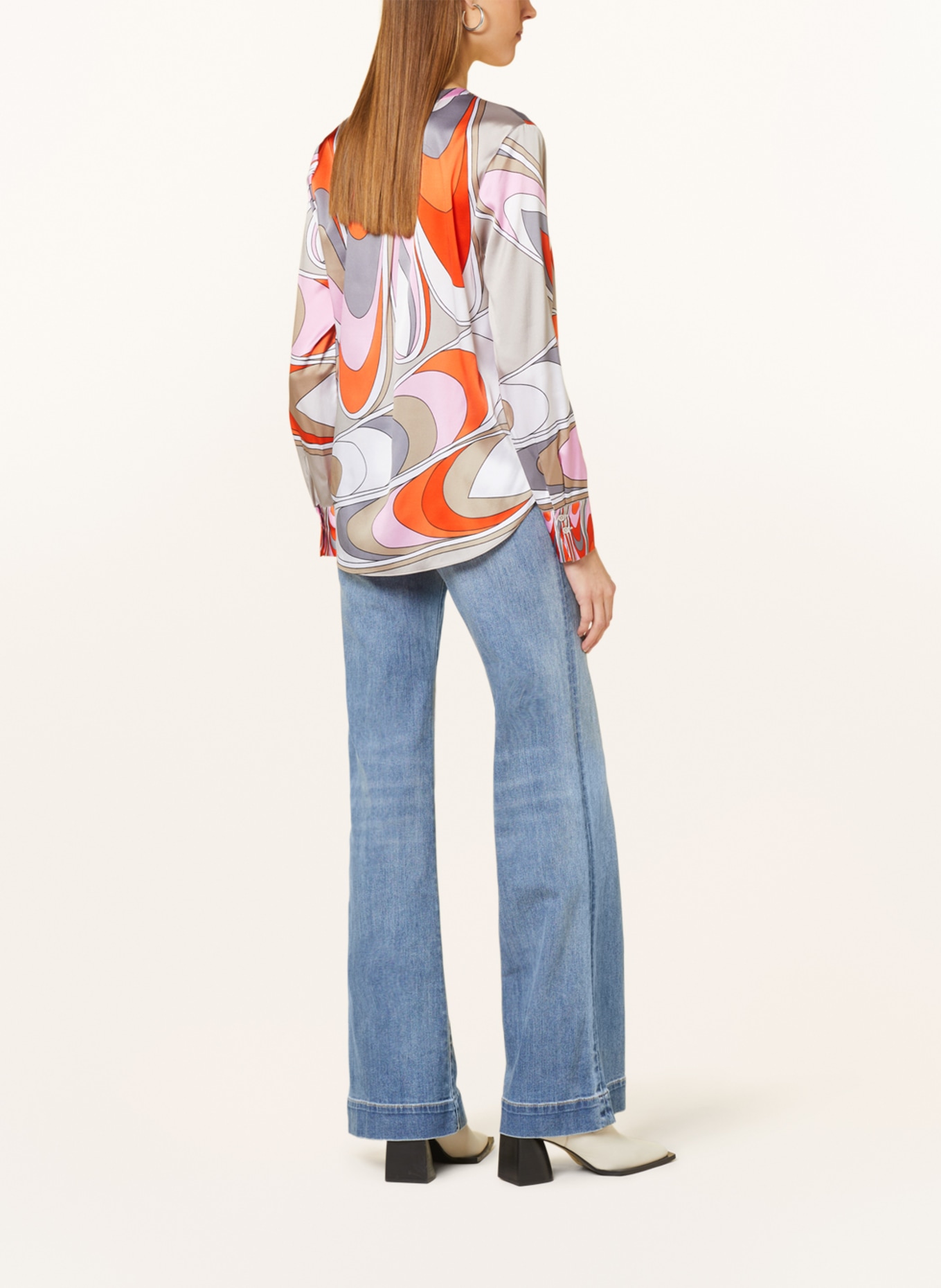 HERZEN'S ANGELEGENHEIT Shirt blouse in silk, Color: ORANGE/ PINK/ BEIGE (Image 3)