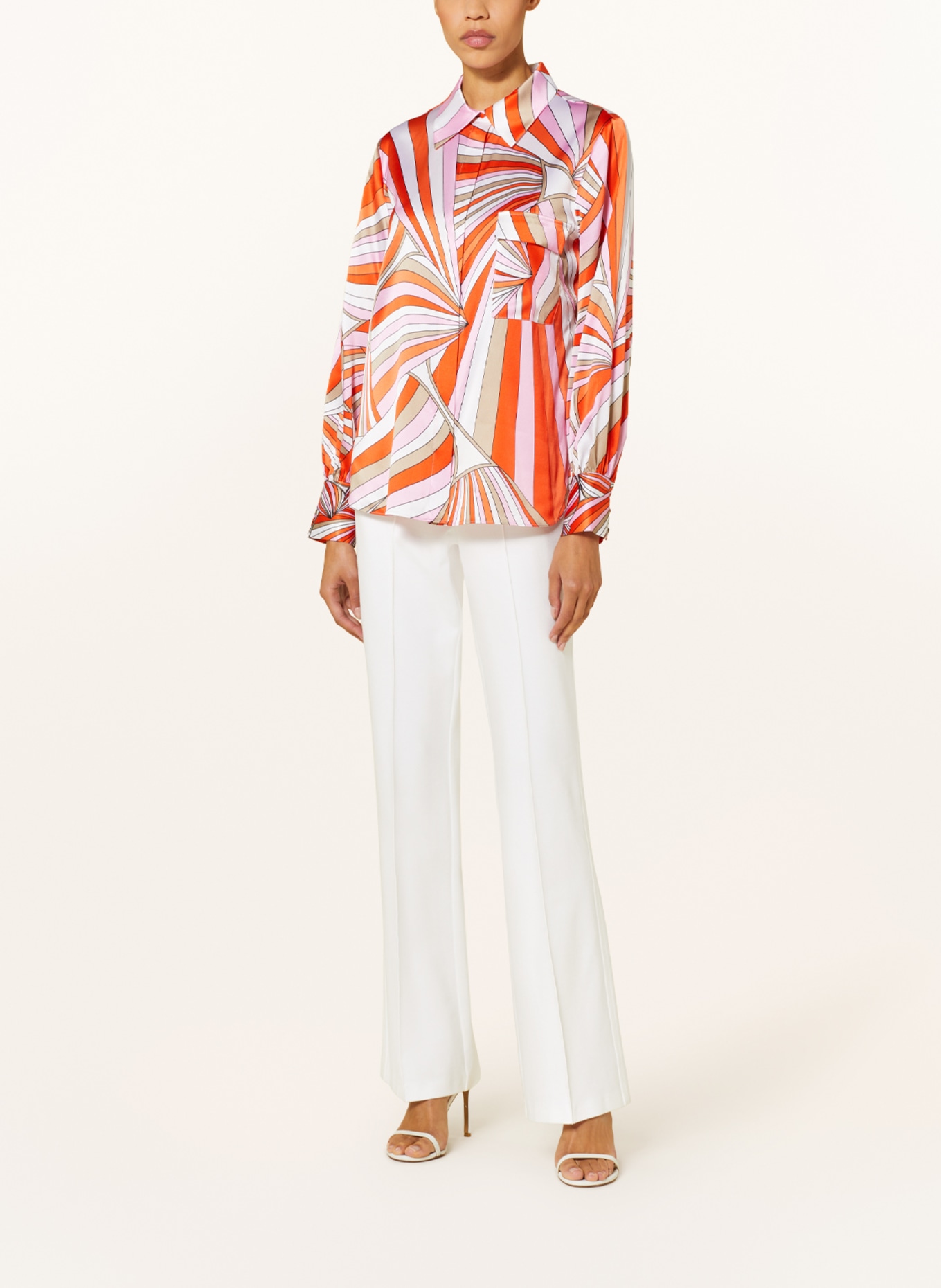 HERZEN'S ANGELEGENHEIT Shirt blouse in silk, Color: PINK/ ORANGE/ WHITE (Image 2)