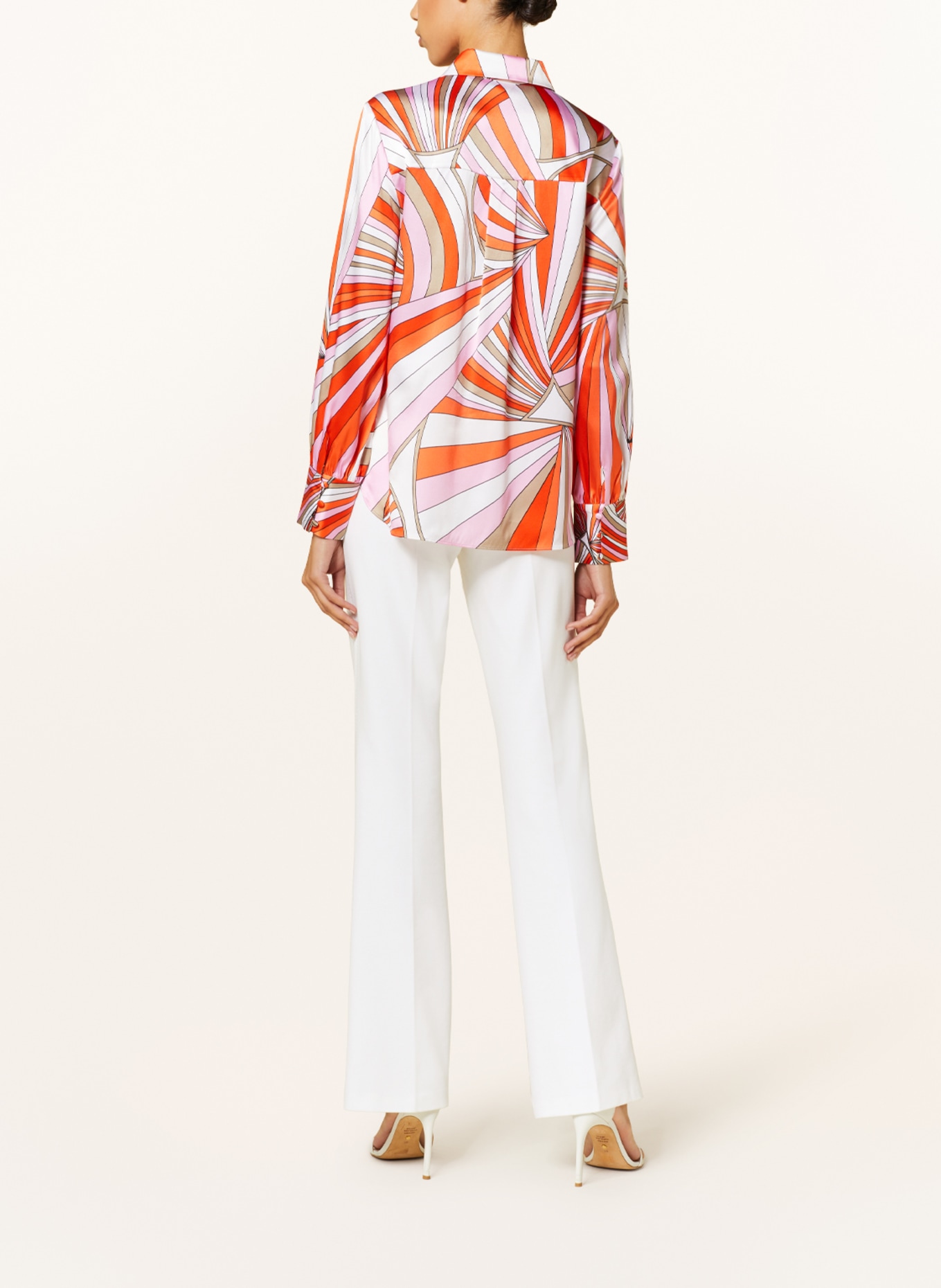 HERZEN'S ANGELEGENHEIT Shirt blouse in silk, Color: PINK/ ORANGE/ WHITE (Image 3)