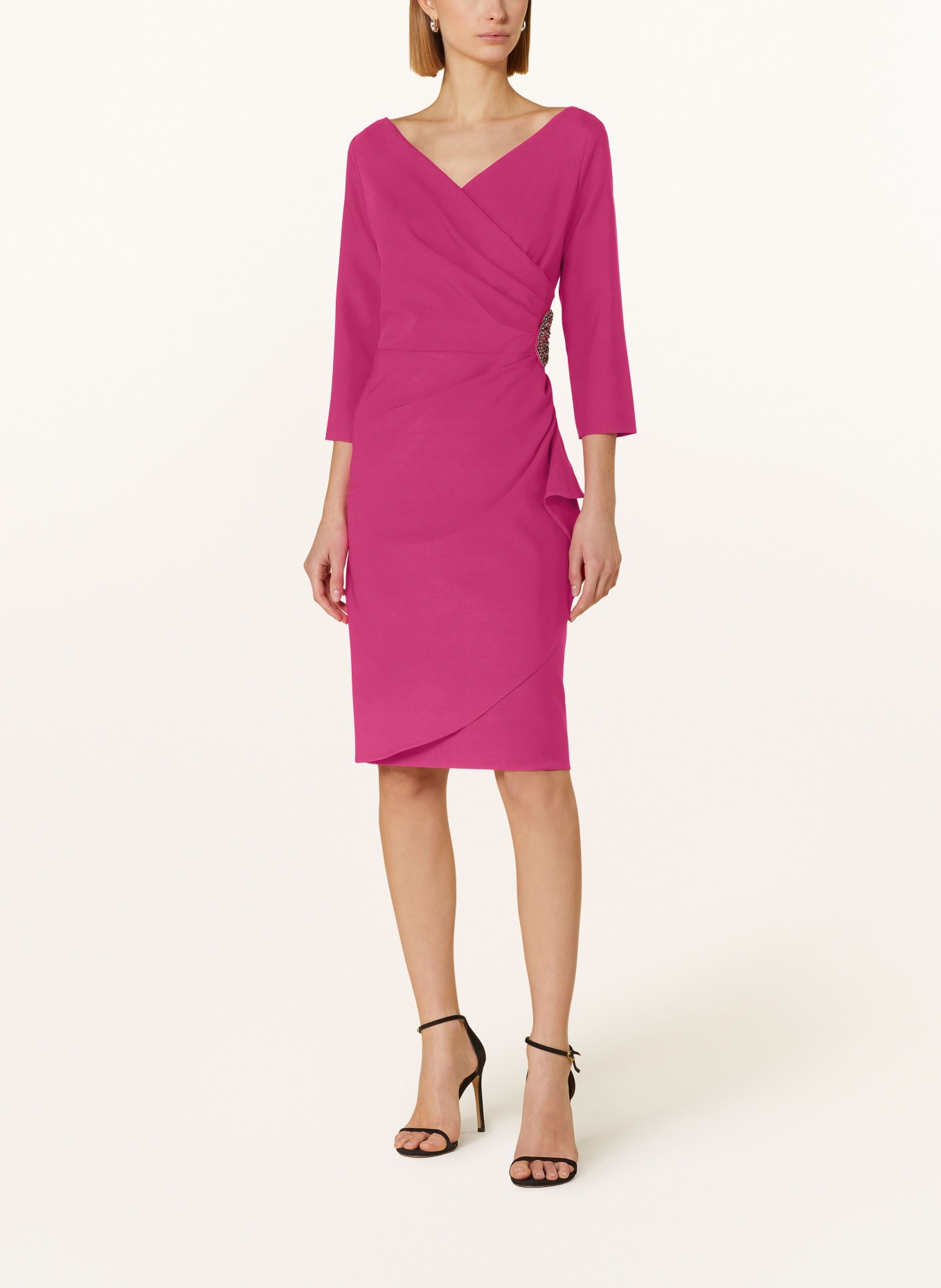 Joseph Ribkoff SIGNATURE Cocktail dress with 3/4 sleeves, Color: PINK (Image 2)