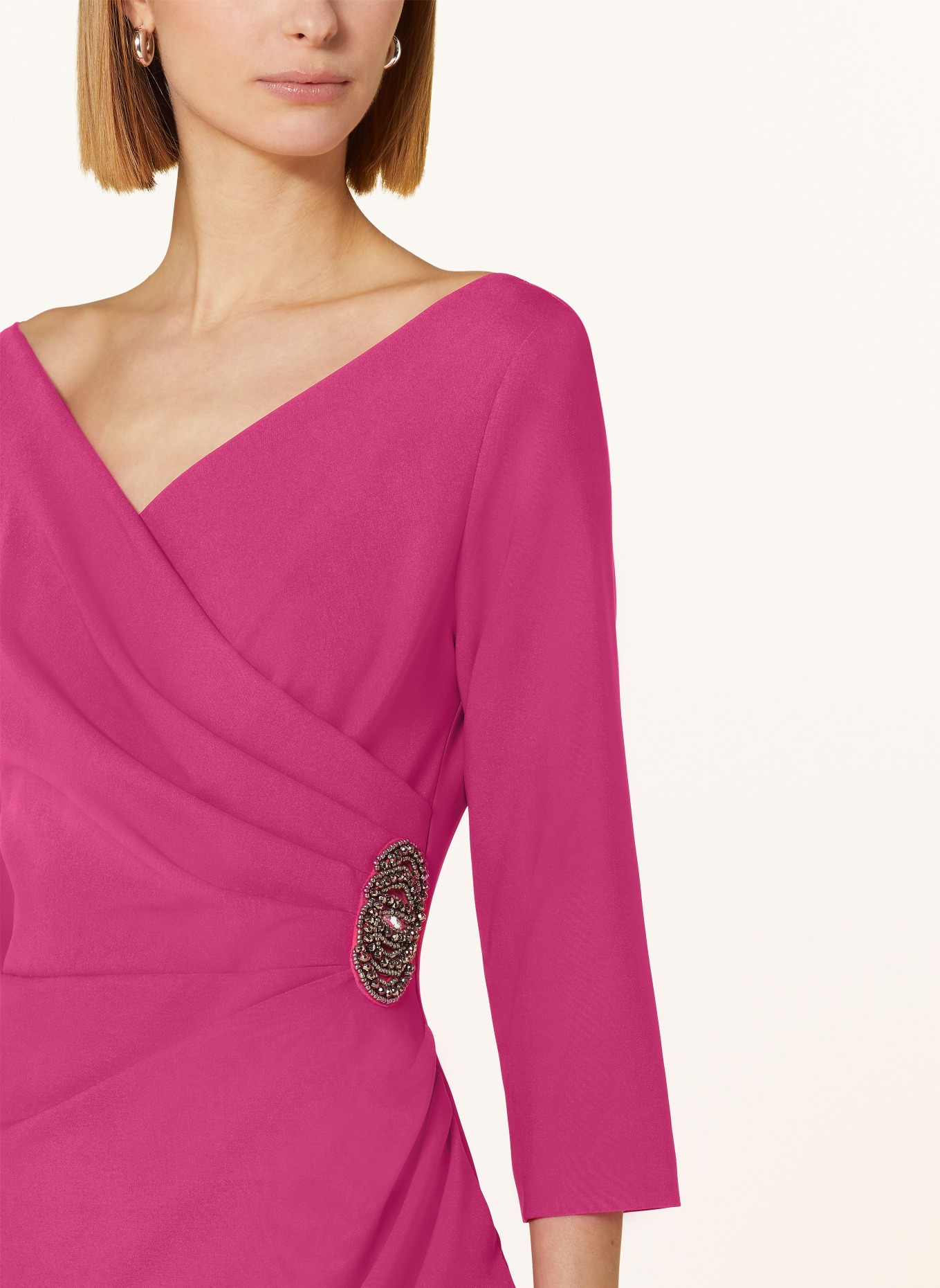 Joseph Ribkoff SIGNATURE Cocktail dress with 3/4 sleeves, Color: PINK (Image 4)