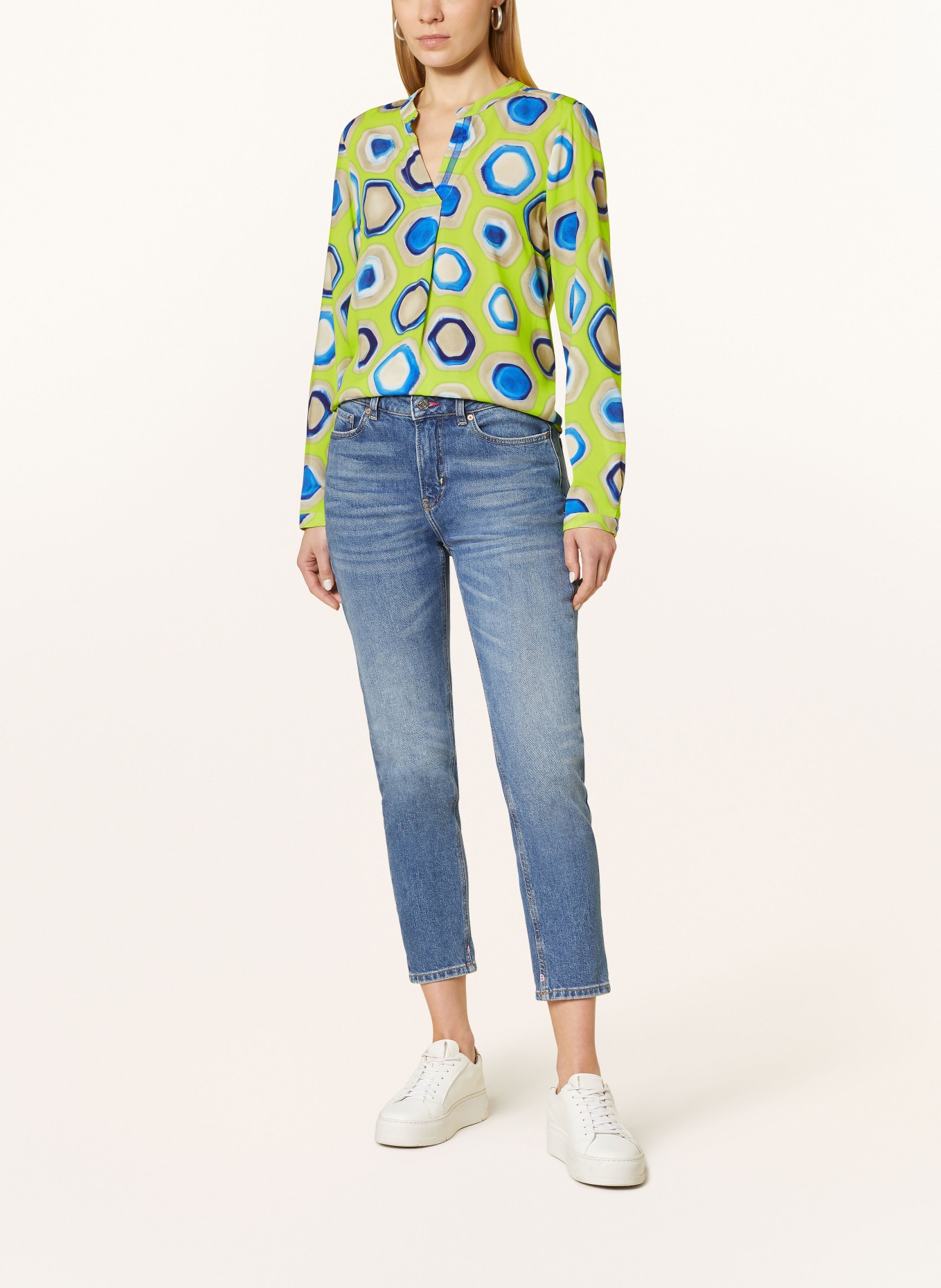 Emily VAN DEN BERGH Shirt blouse, Color: NEON GREEN/ BEIGE/ BLUE (Image 2)