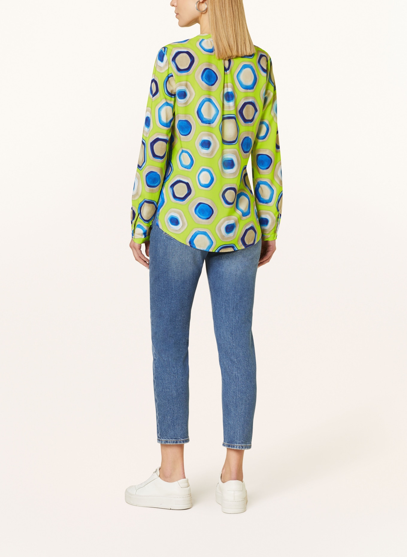 Emily VAN DEN BERGH Shirt blouse, Color: NEON GREEN/ BEIGE/ BLUE (Image 3)