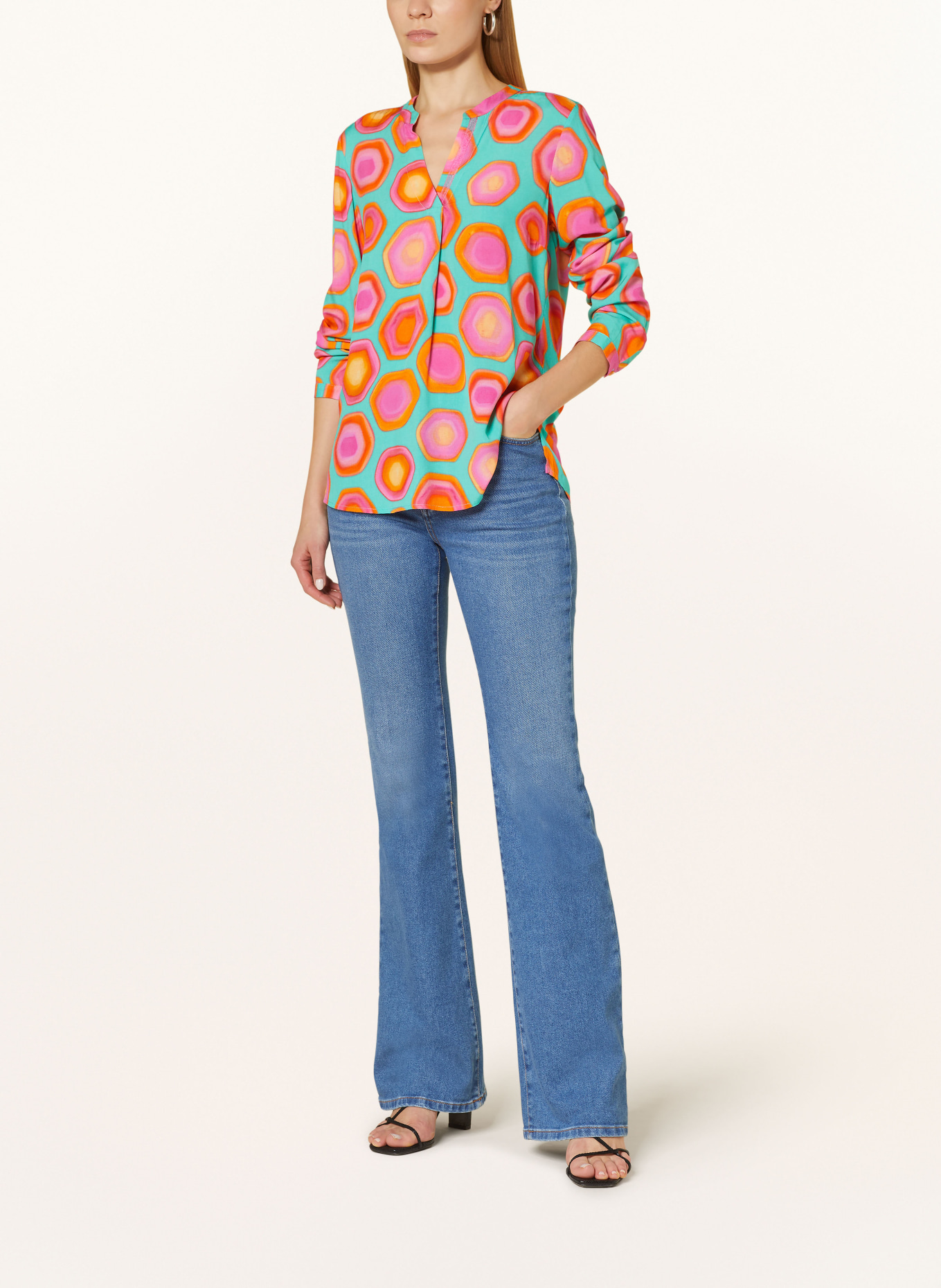 Emily VAN DEN BERGH Shirt blouse, Color: LIGHT GREEN/ PINK/ ORANGE (Image 2)