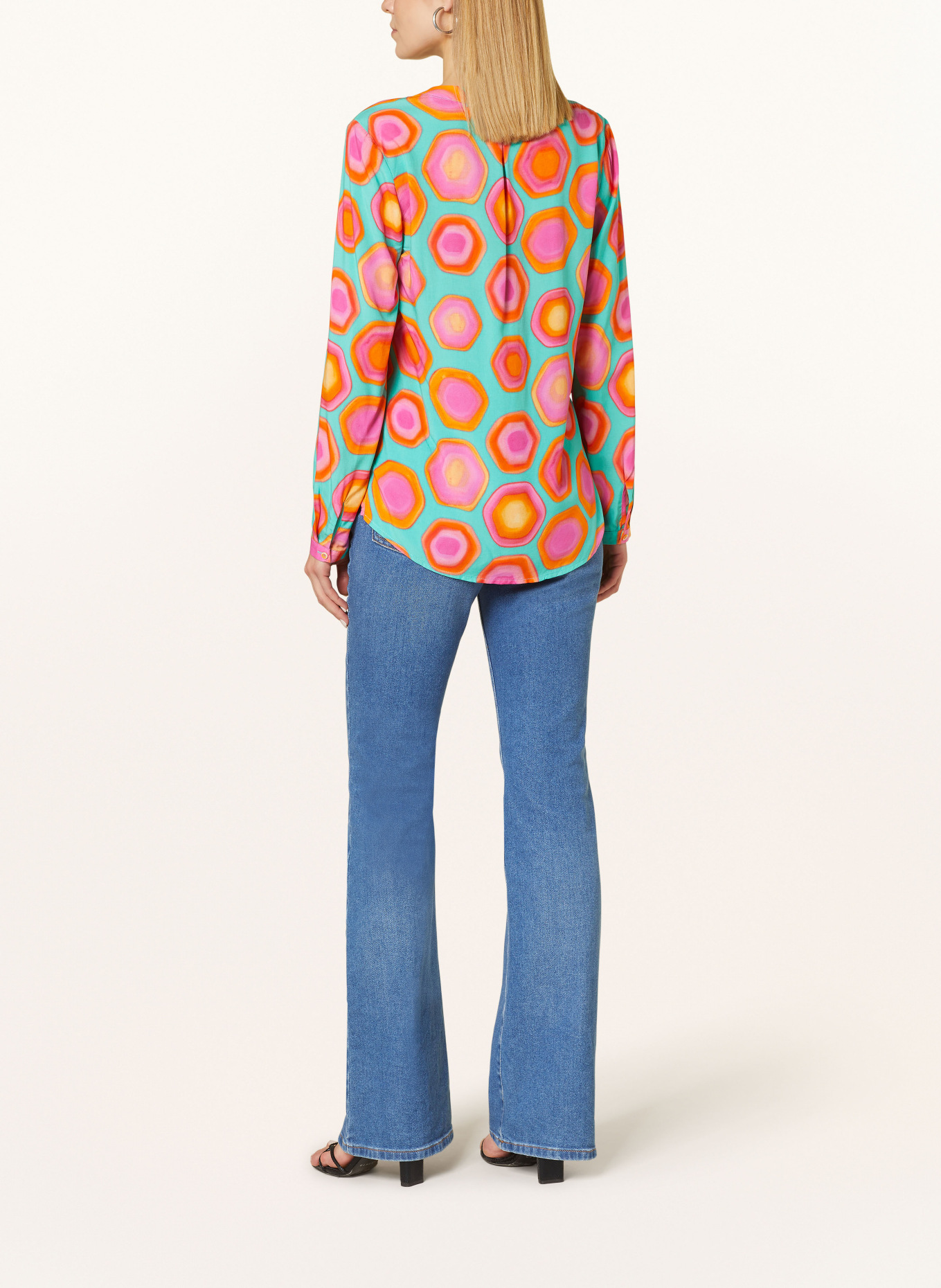Emily VAN DEN BERGH Shirt blouse, Color: LIGHT GREEN/ PINK/ ORANGE (Image 3)