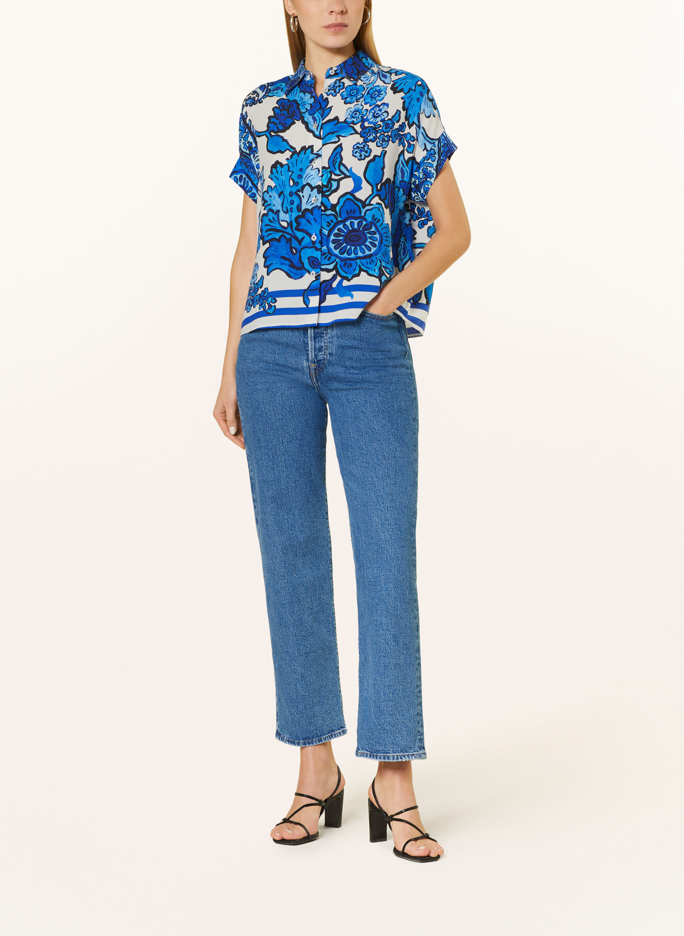 Emily VAN DEN BERGH Shirt blouse, Color: WHITE/ BLUE (Image 2)