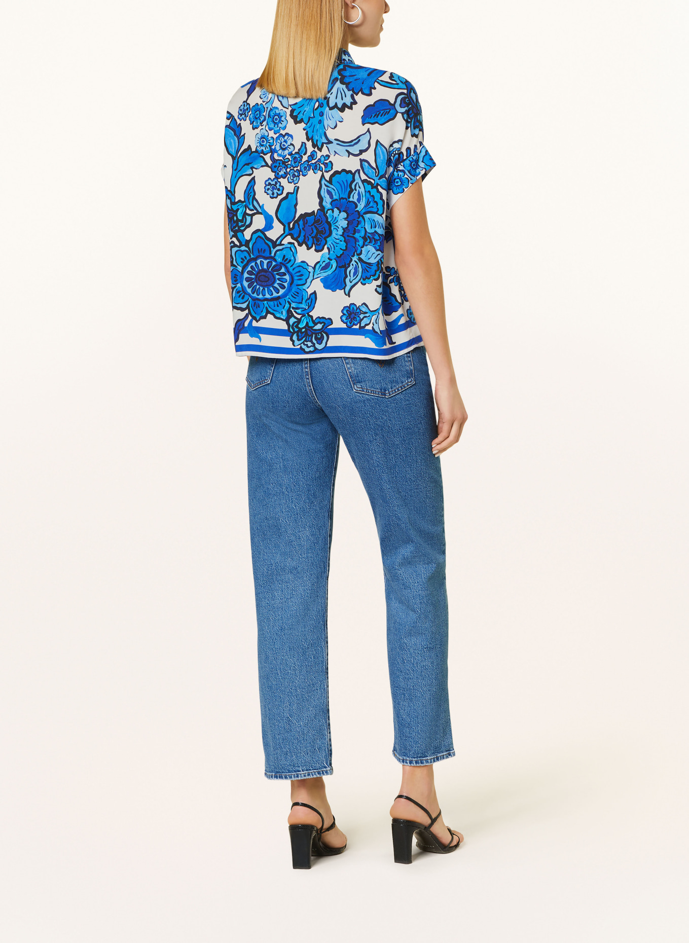 Emily VAN DEN BERGH Shirt blouse, Color: WHITE/ BLUE (Image 3)