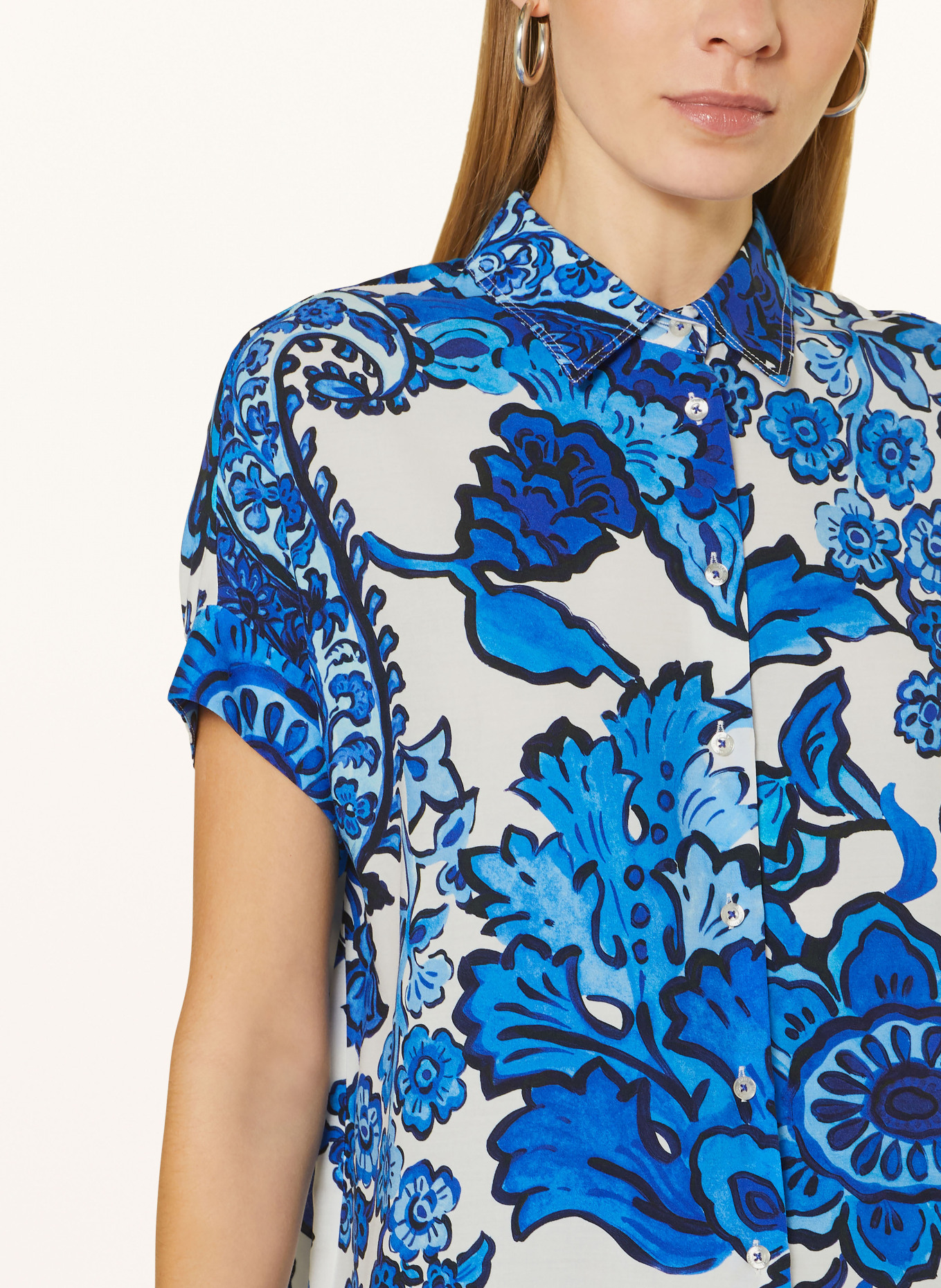 Emily VAN DEN BERGH Shirt blouse, Color: WHITE/ BLUE (Image 4)