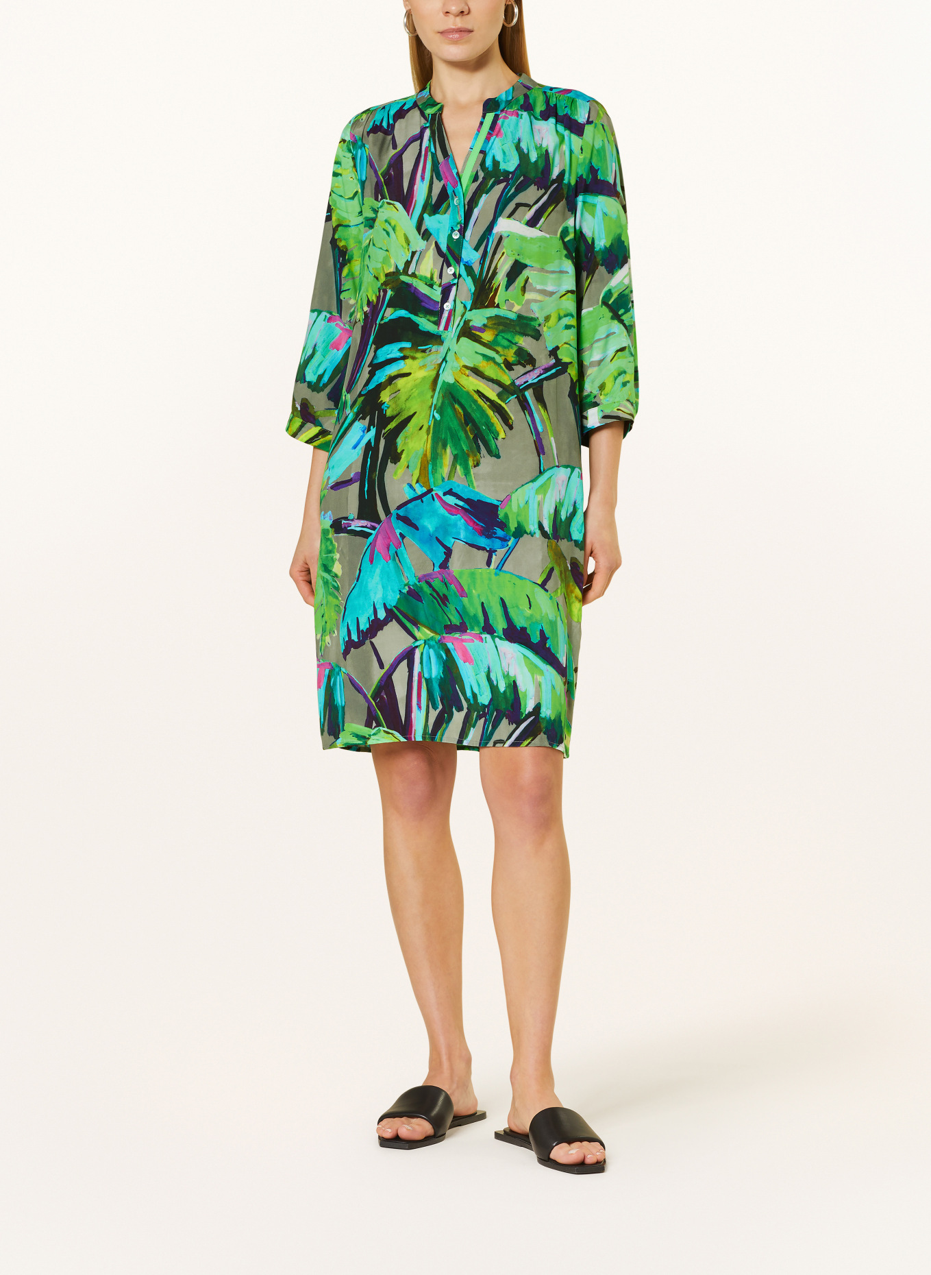 Emily VAN DEN BERGH Dress with 3/4 sleeves, Color: GREEN/ DARK PURPLE/ LIGHT BLUE (Image 2)