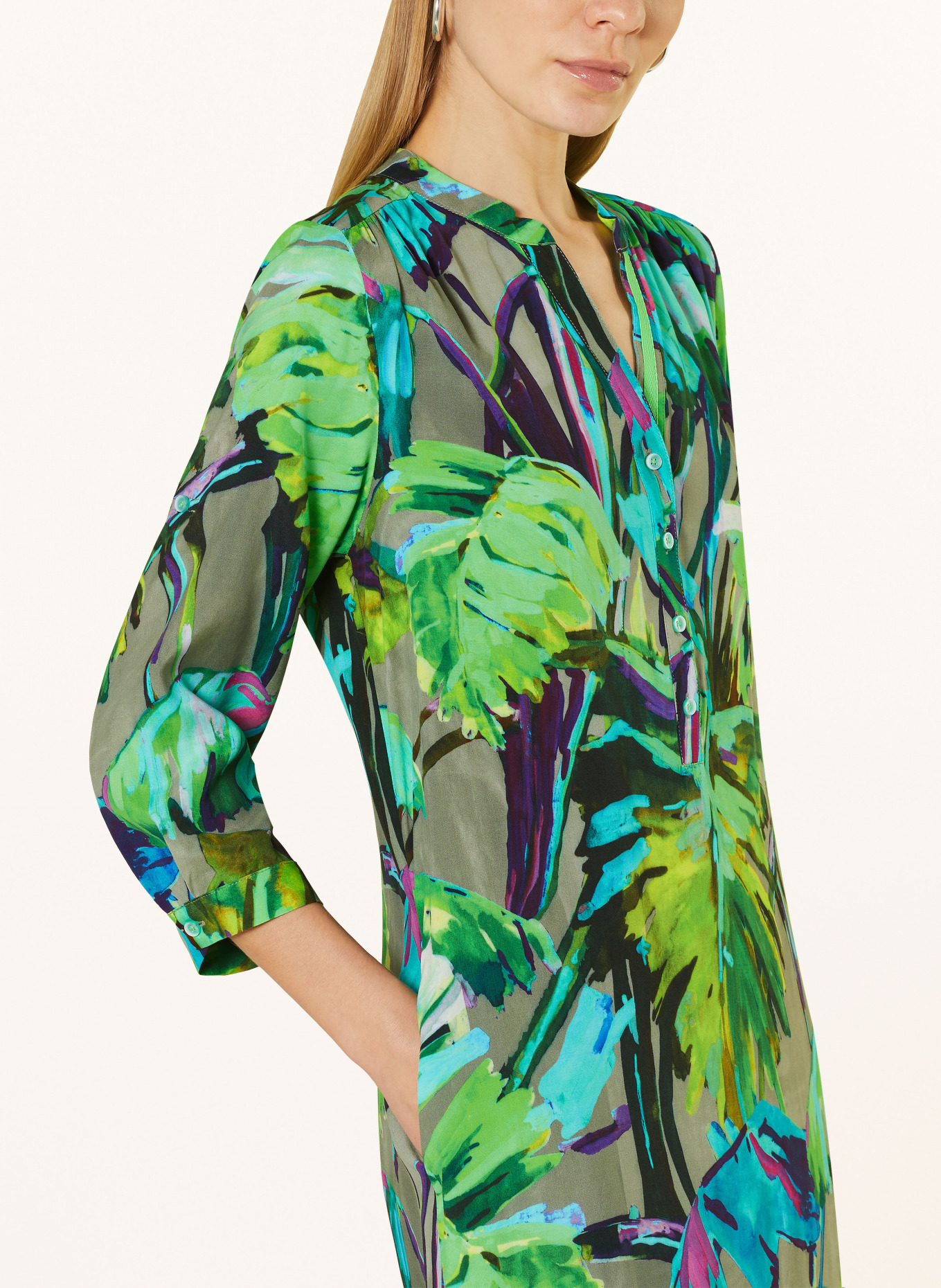 Emily VAN DEN BERGH Dress with 3/4 sleeves, Color: GREEN/ DARK PURPLE/ LIGHT BLUE (Image 4)