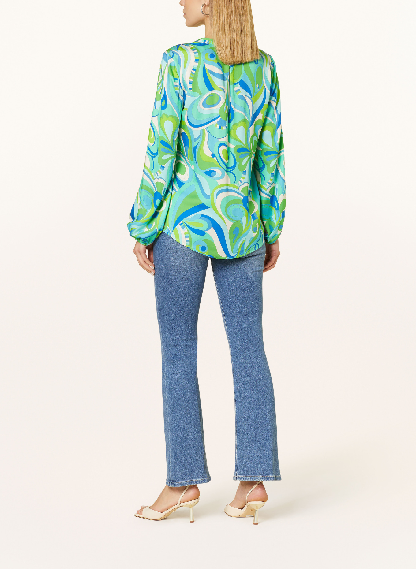 Emily VAN DEN BERGH Shirt blouse, Color: NEON GREEN/ LIGHT BLUE/ BLUE (Image 3)