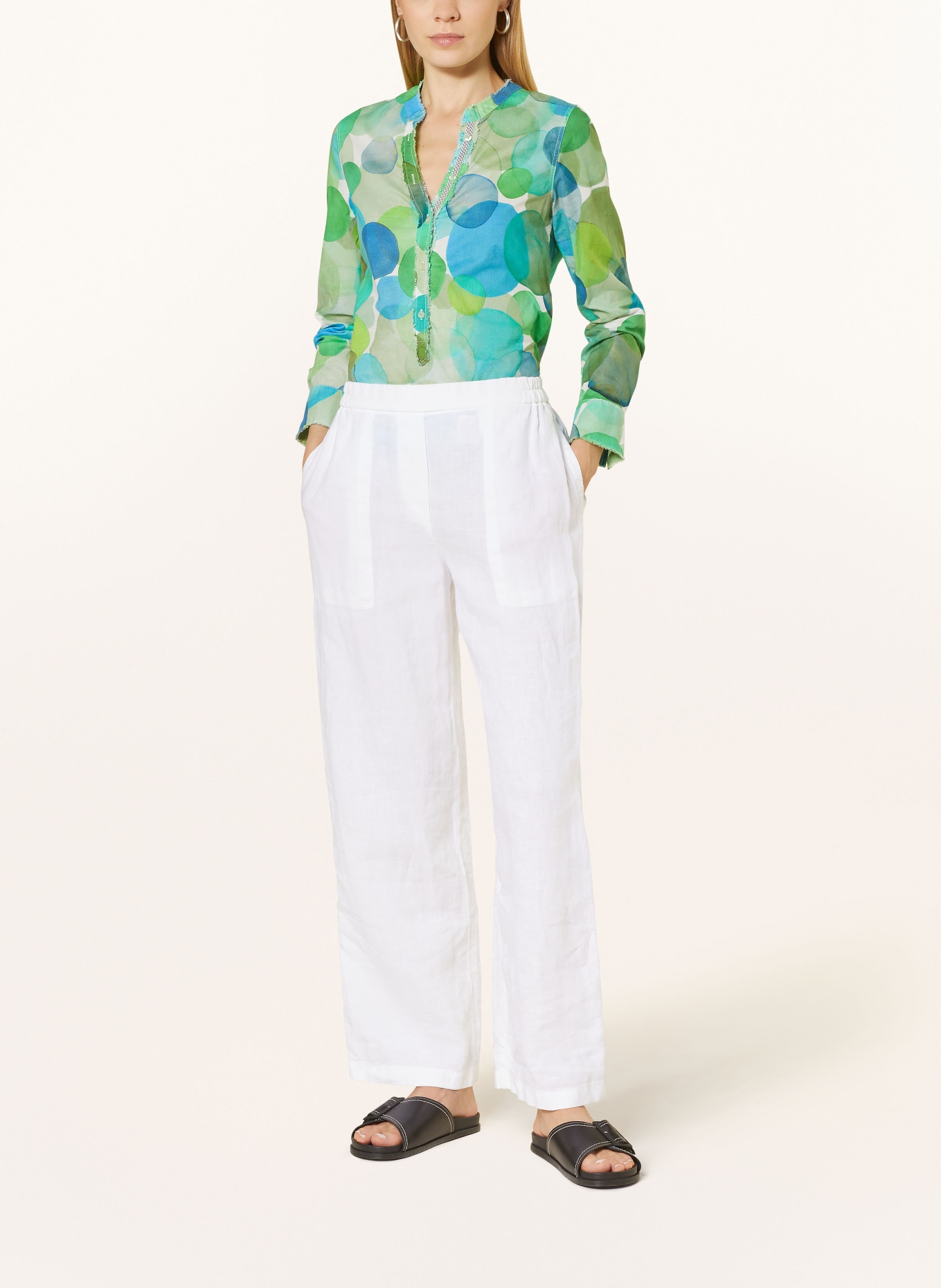 Emily VAN DEN BERGH Shirt blouse, Color: GREEN/ BLUE (Image 2)