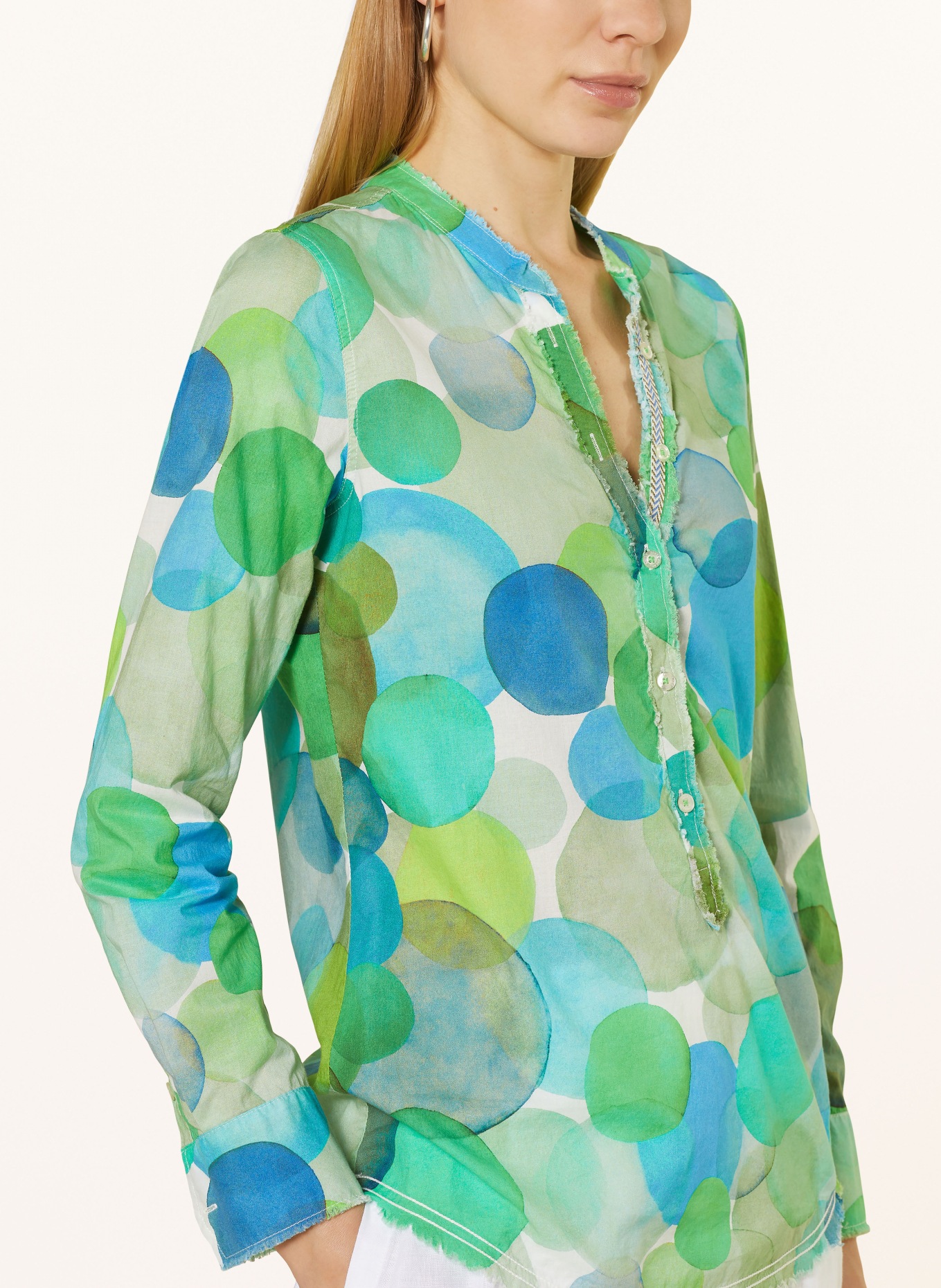 Emily VAN DEN BERGH Shirt blouse, Color: GREEN/ BLUE (Image 4)