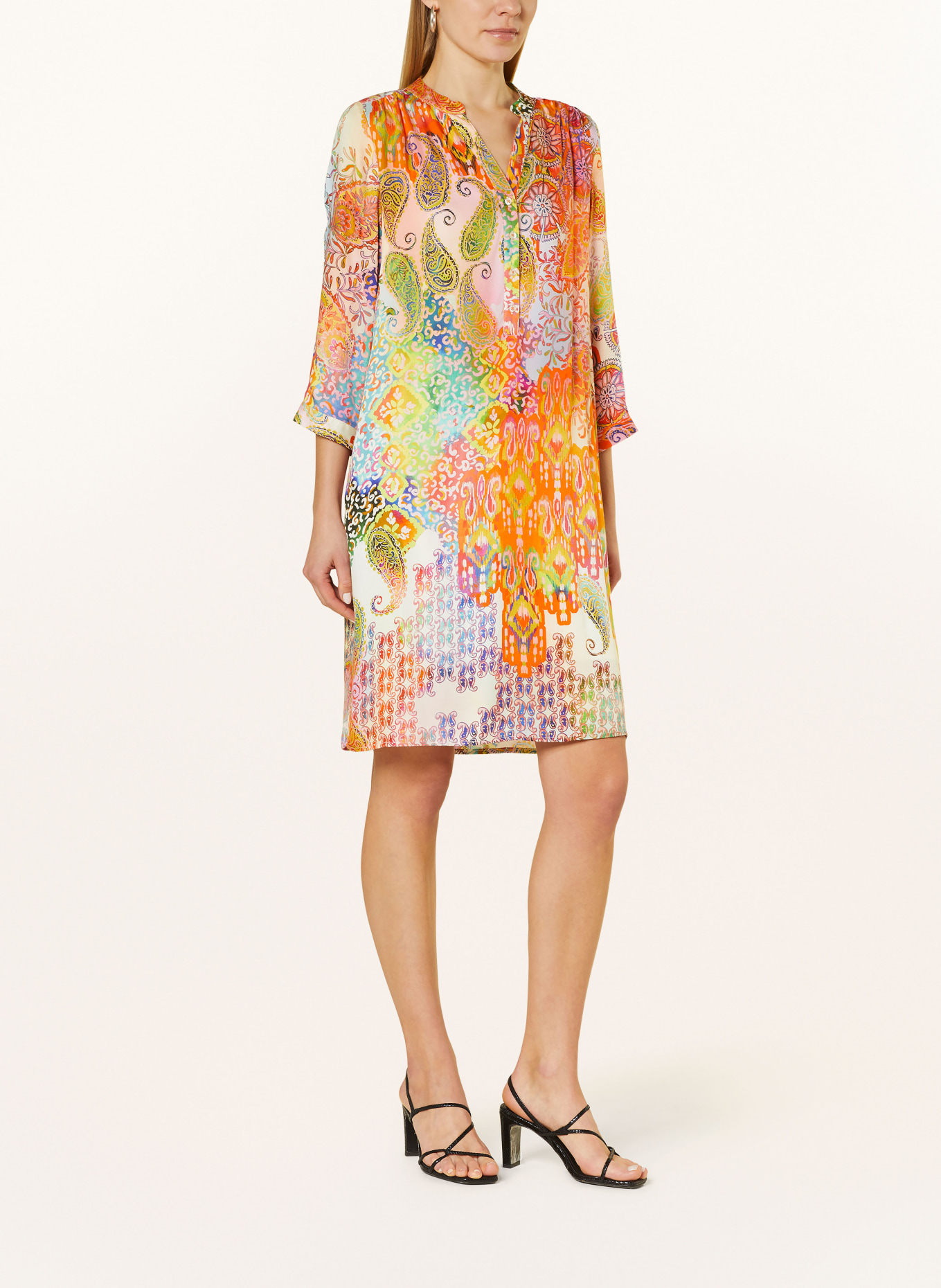 Emily VAN DEN BERGH Dress with 3/4 sleeves, Color: ORANGE/ LIGHT GREEN/ YELLOW (Image 2)
