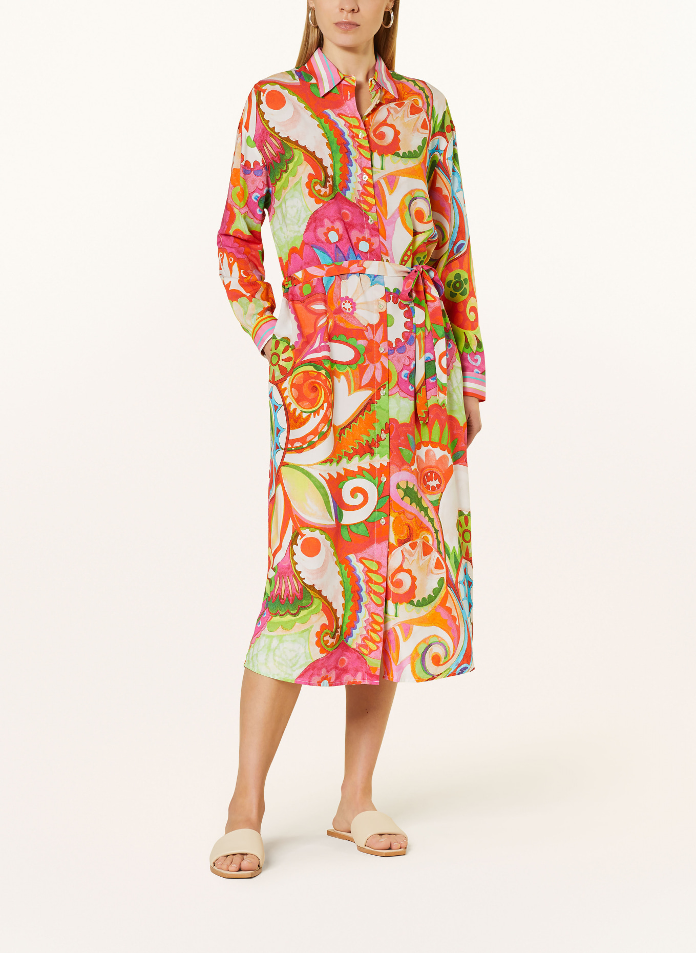 Emily VAN DEN BERGH Sukienka koszulowa, Kolor: POMARAŃCZOWY/ ZIELONY/ MOCNORÓŻOWY (Obrazek 2)