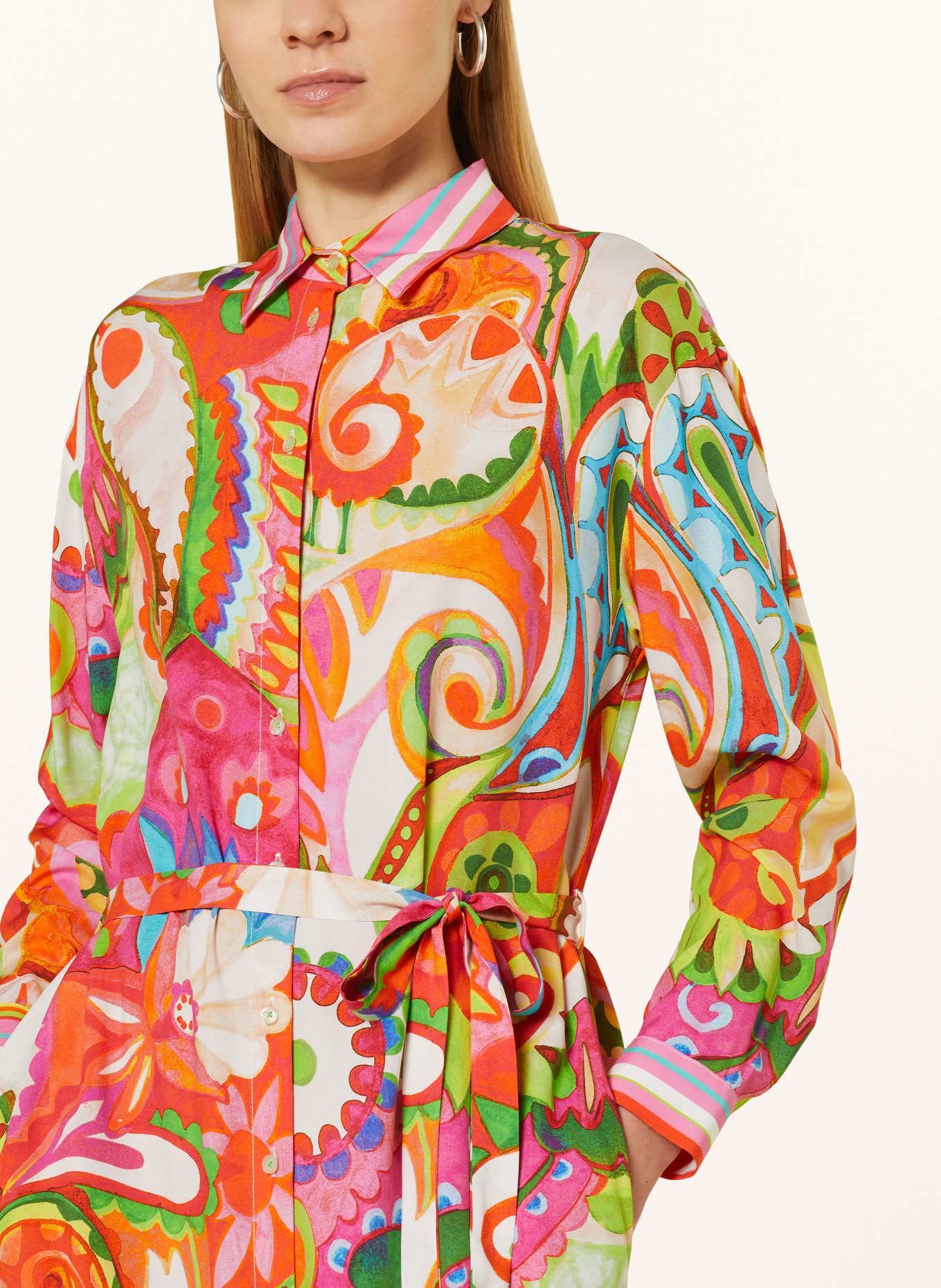 Emily VAN DEN BERGH Sukienka koszulowa, Kolor: POMARAŃCZOWY/ ZIELONY/ MOCNORÓŻOWY (Obrazek 4)