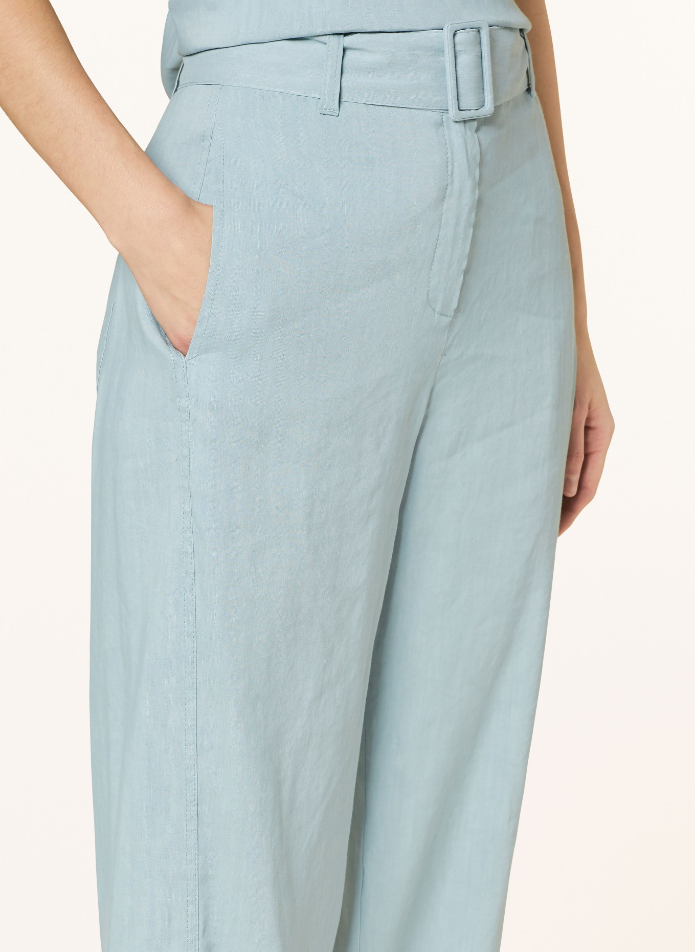 MARELLA Paper bag trousers ESORIDO in linen, Color: TURQUOISE (Image 5)