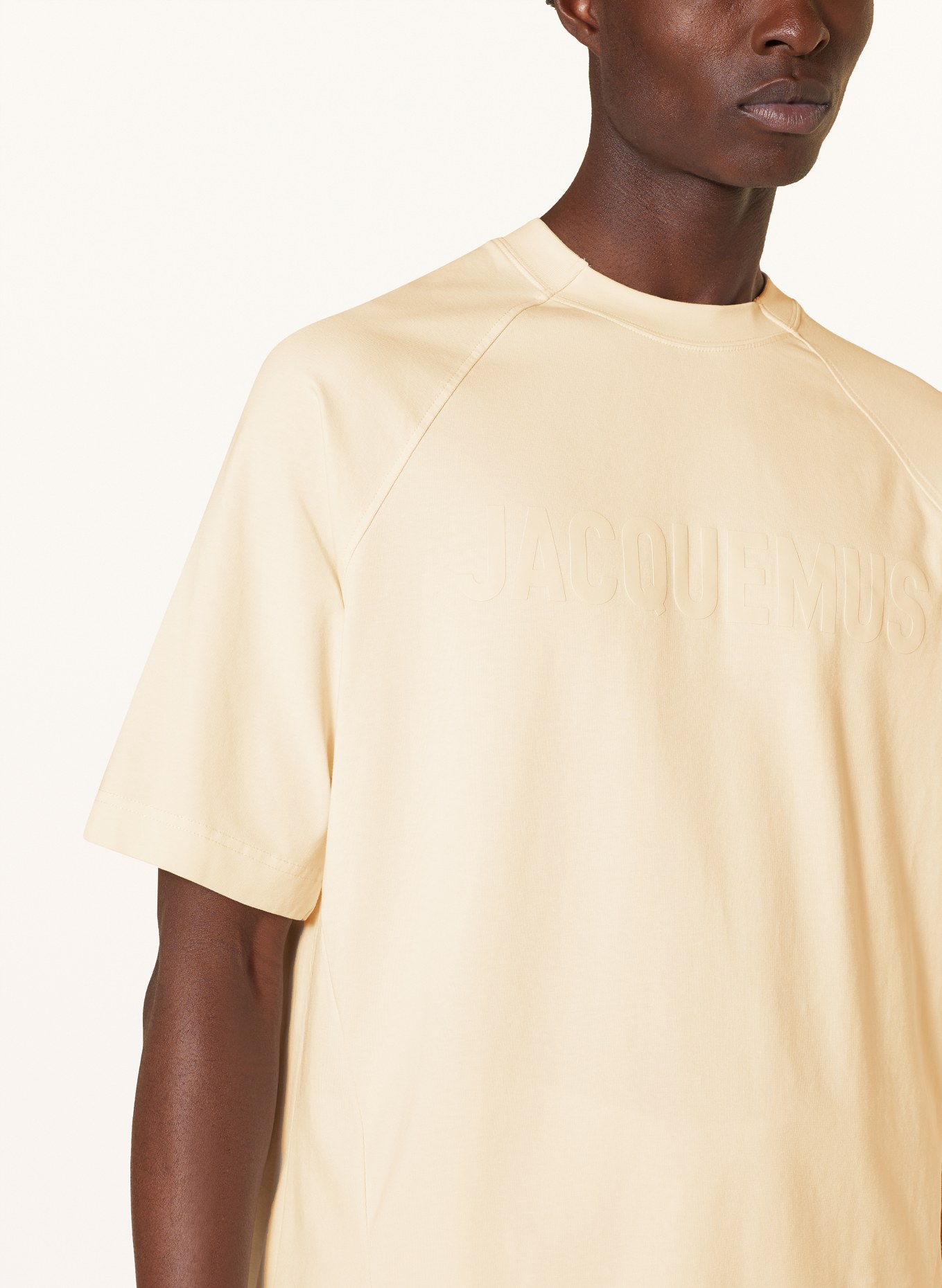 JACQUEMUS T-shirt LE TSHIRT TYPO, Kolor: BEŻOWY (Obrazek 4)