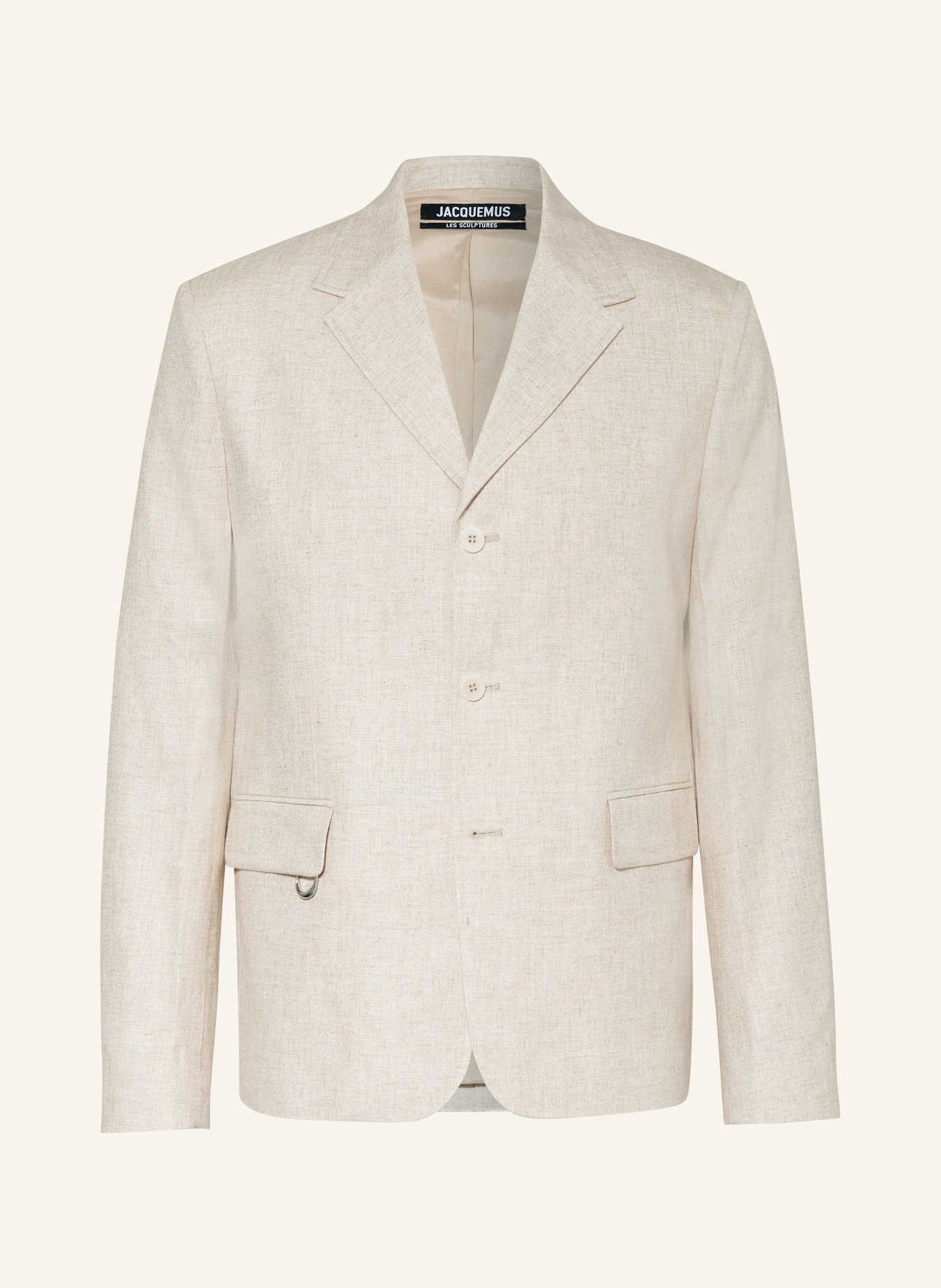 JACQUEMUS Tailored Jacket LA VESTE CABRI regular fit with linen, Color: BEIGE (Image 1)