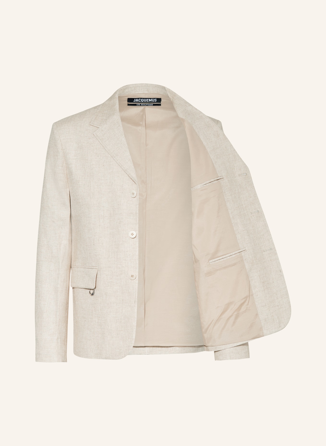 JACQUEMUS Tailored Jacket LA VESTE CABRI regular fit with linen, Color: BEIGE (Image 4)