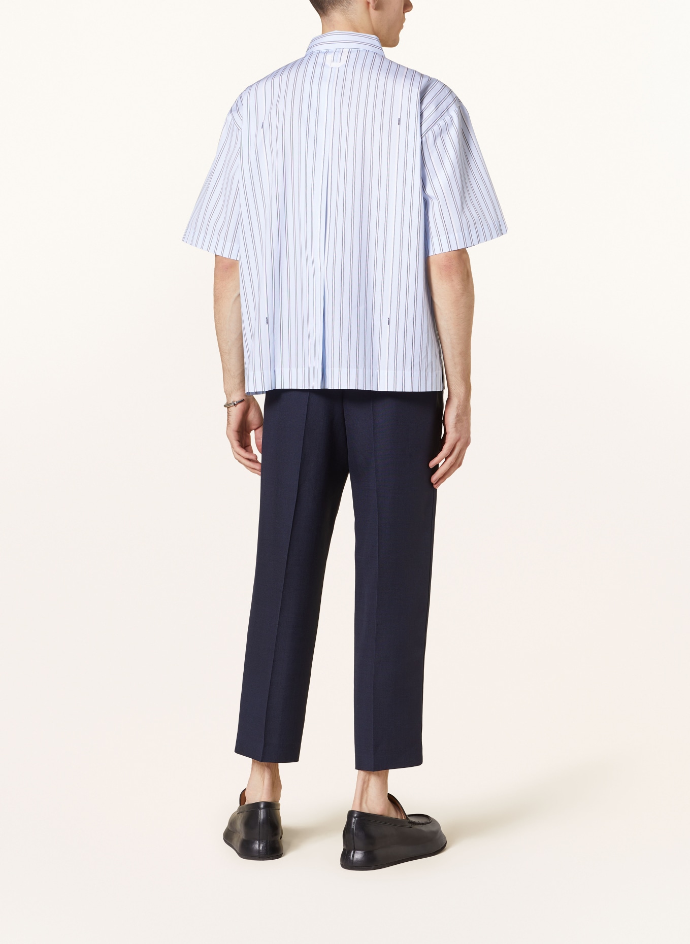 JACQUEMUS Short sleeve shirt LA CHEMISE MANCHE COURTE comfort fit, Color: LIGHT BLUE/ WHITE/ BLACK (Image 3)