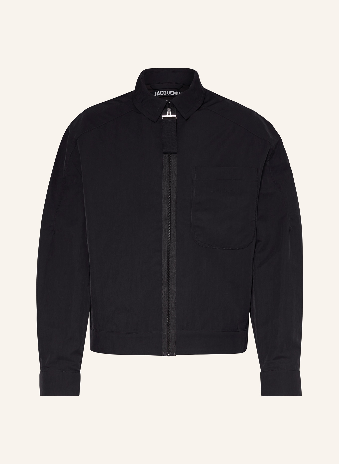 JACQUEMUS Bomber jacket LE BLOUSON LINU, Color: BLACK (Image 1)