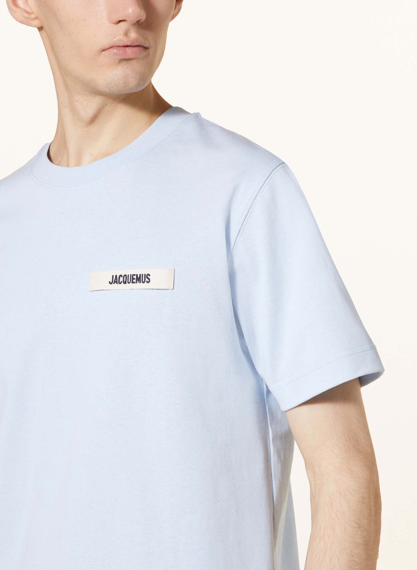 JACQUEMUS T-shirt LE TSHIRT GROS GRAIN, Color: LIGHT BLUE (Image 4)