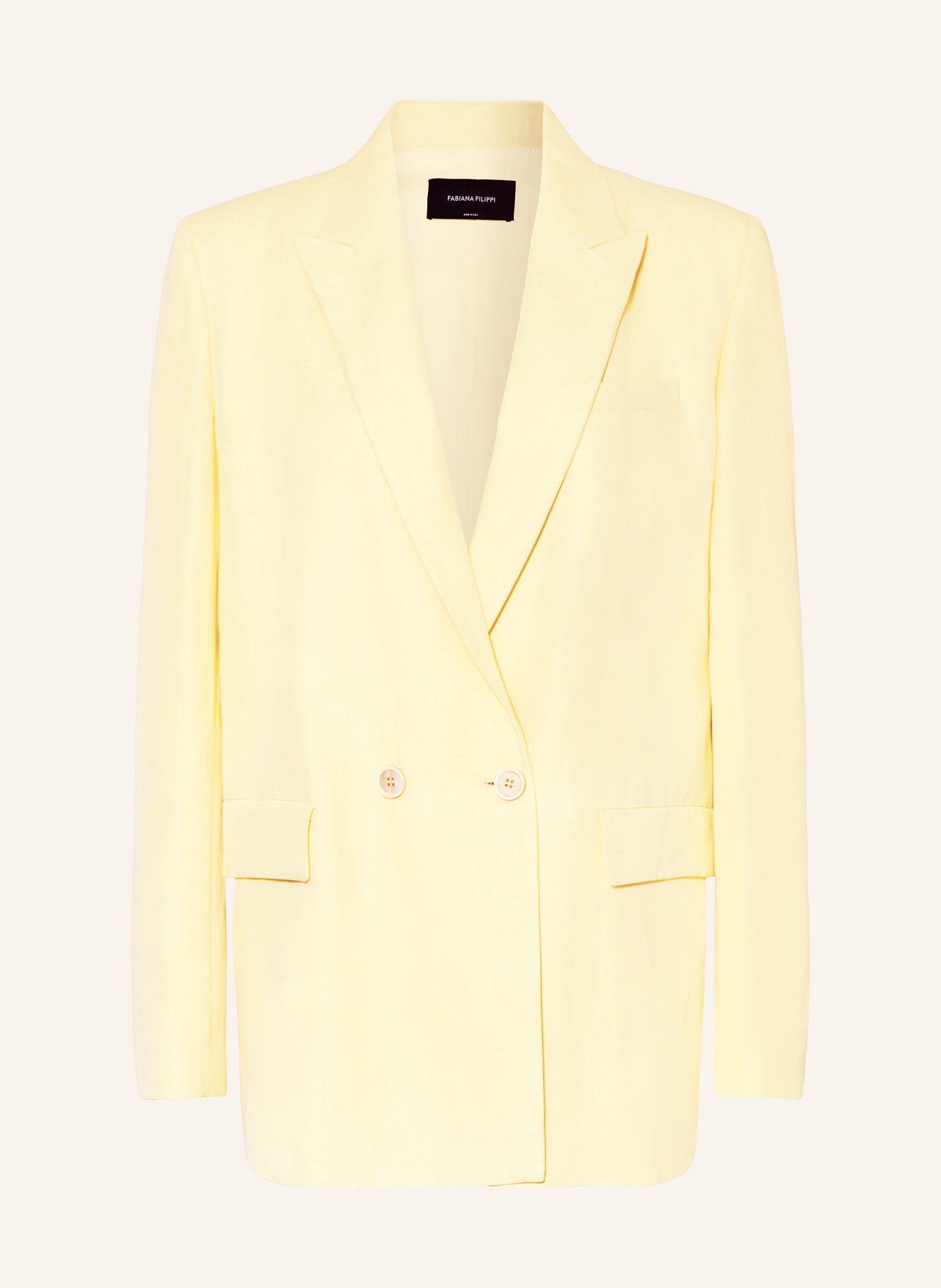 FABIANA FILIPPI Long blazer with linen, Color: YELLOW (Image 1)