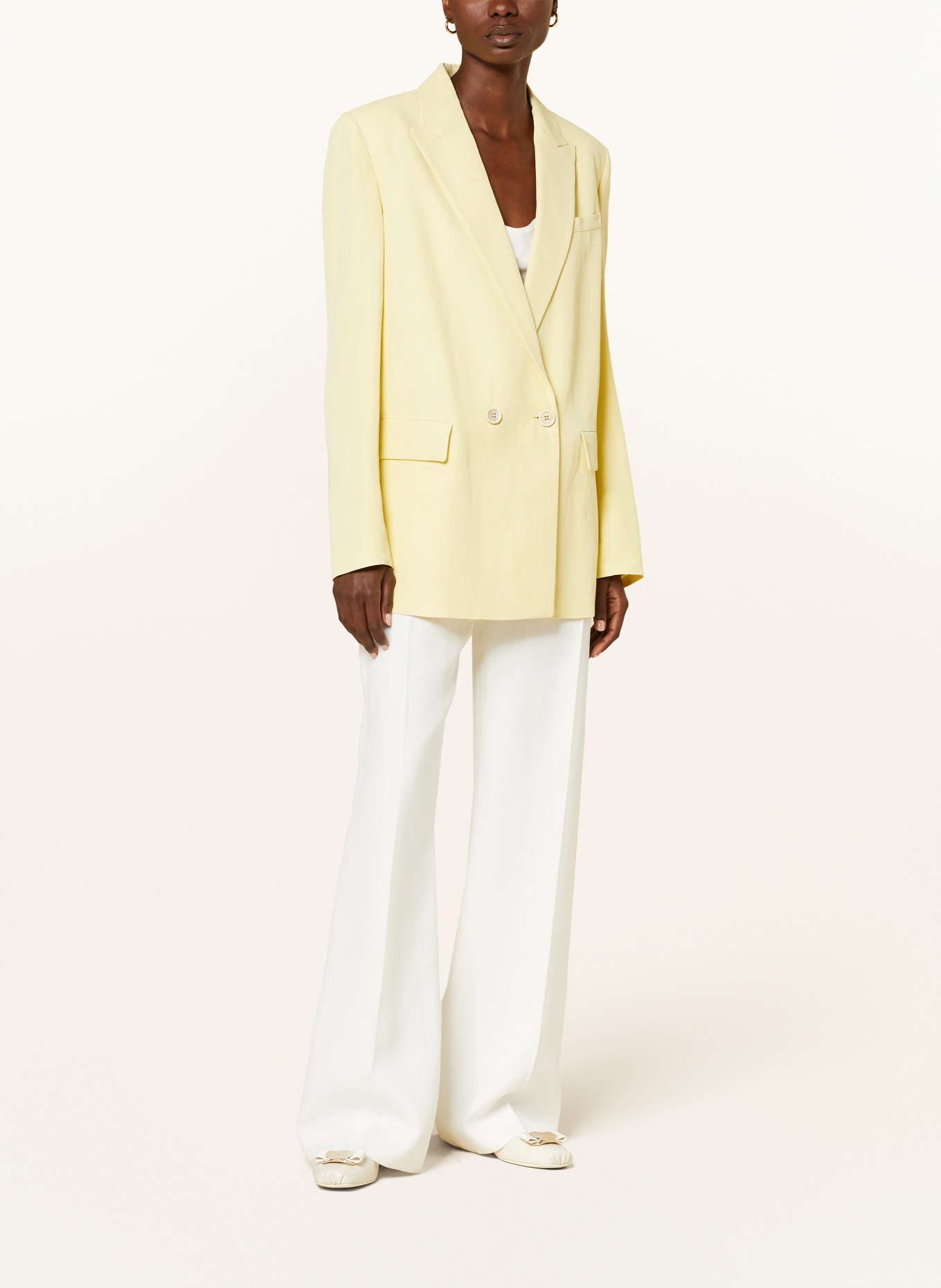 FABIANA FILIPPI Long blazer with linen, Color: YELLOW (Image 2)