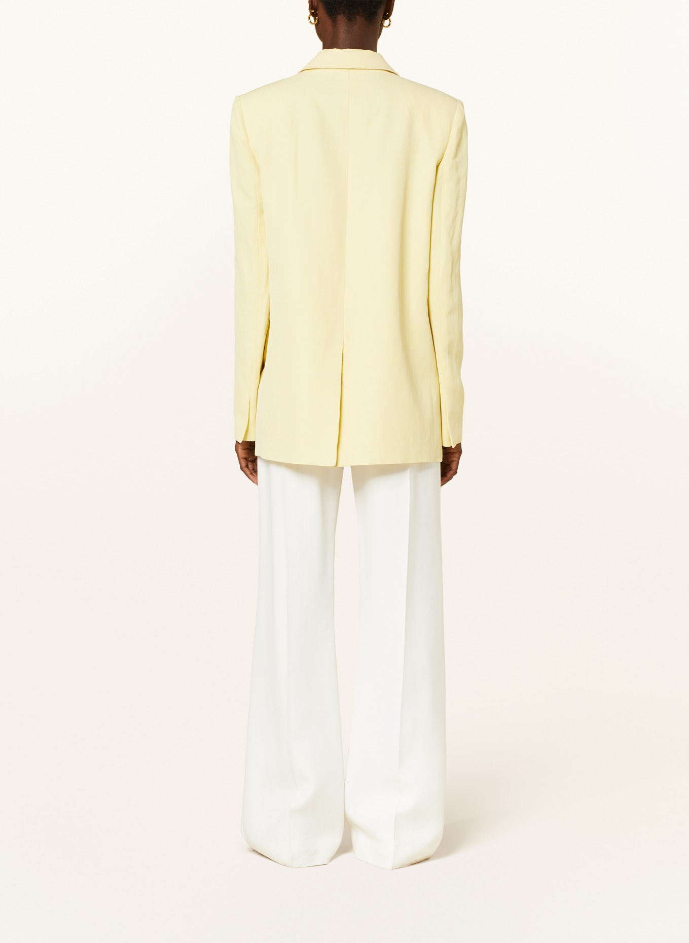 FABIANA FILIPPI Long blazer with linen, Color: YELLOW (Image 3)