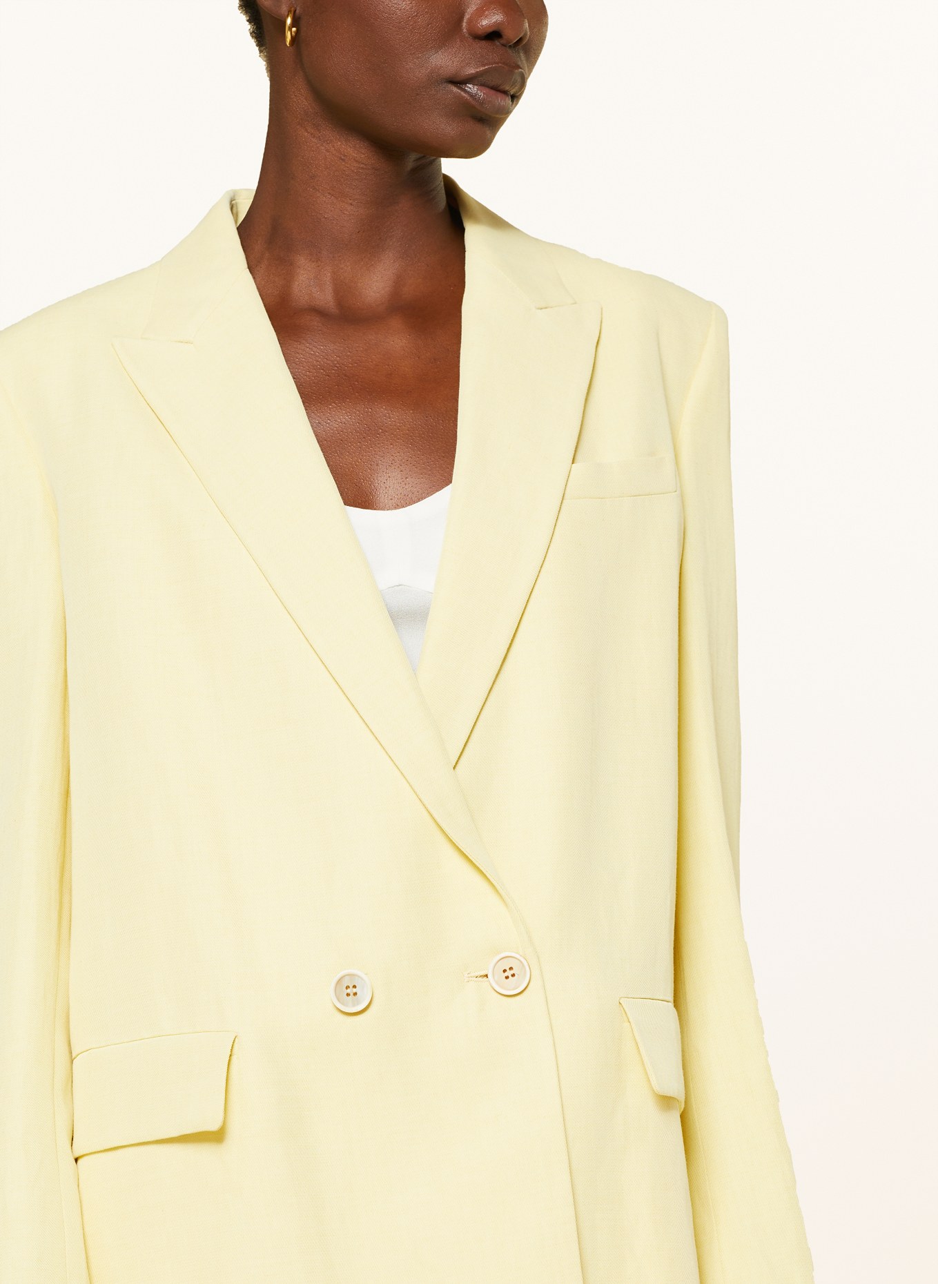 FABIANA FILIPPI Long blazer with linen, Color: YELLOW (Image 4)