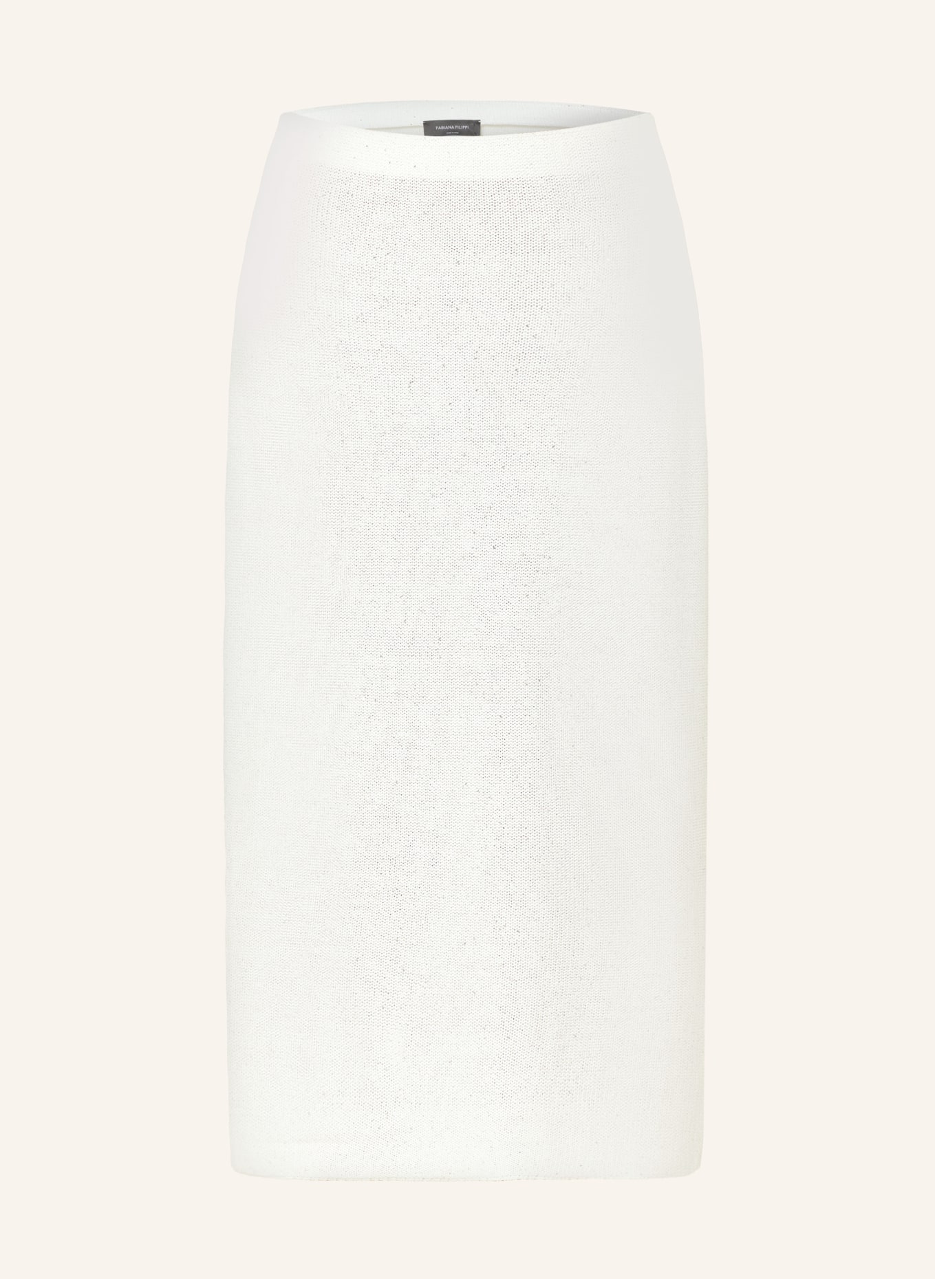 FABIANA FILIPPI Strickrock mit Leinen und Pailletten, Farbe: CREME (Bild 1)