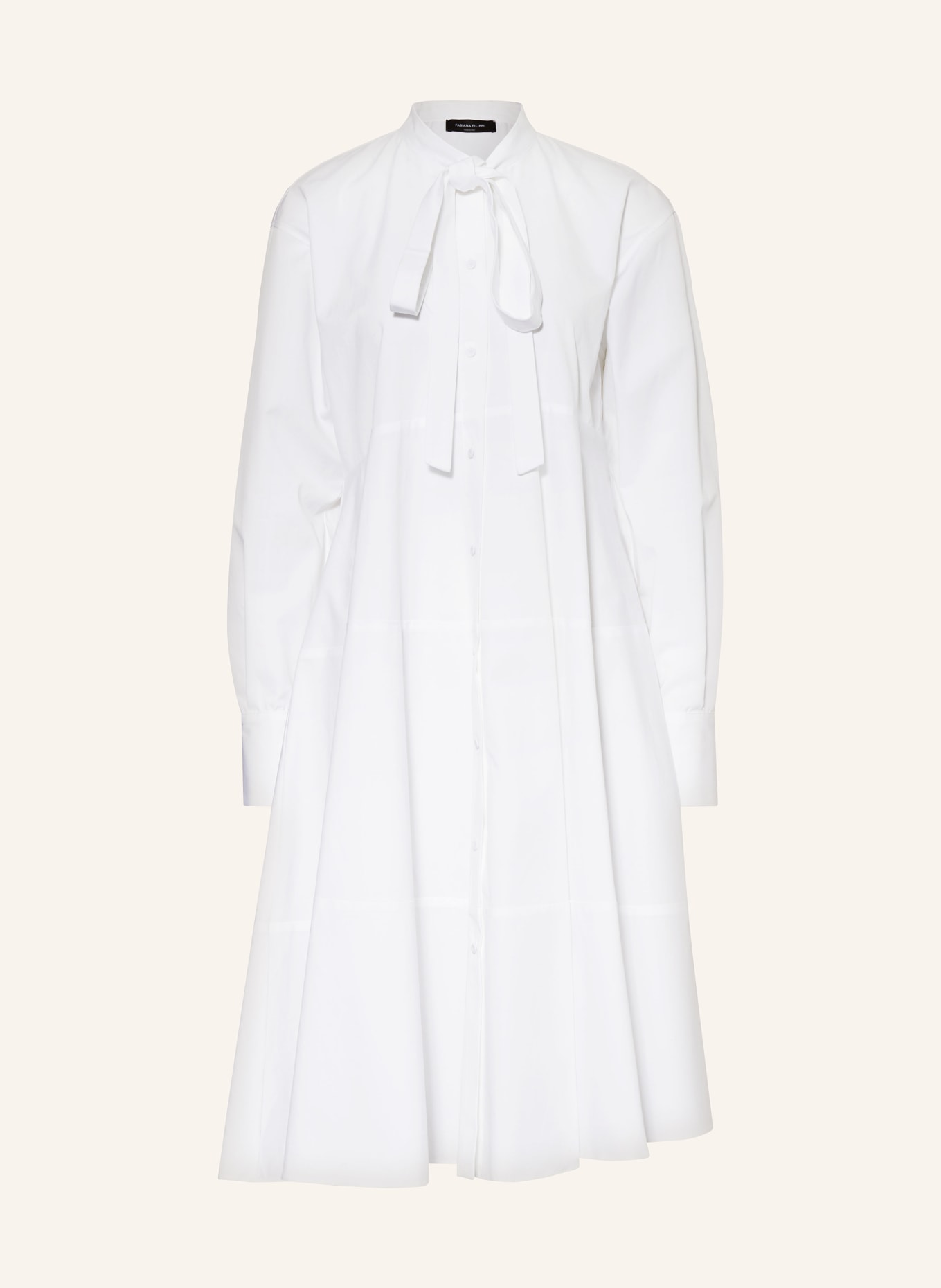 FABIANA FILIPPI Bow tie collar dress, Color: WHITE (Image 1)