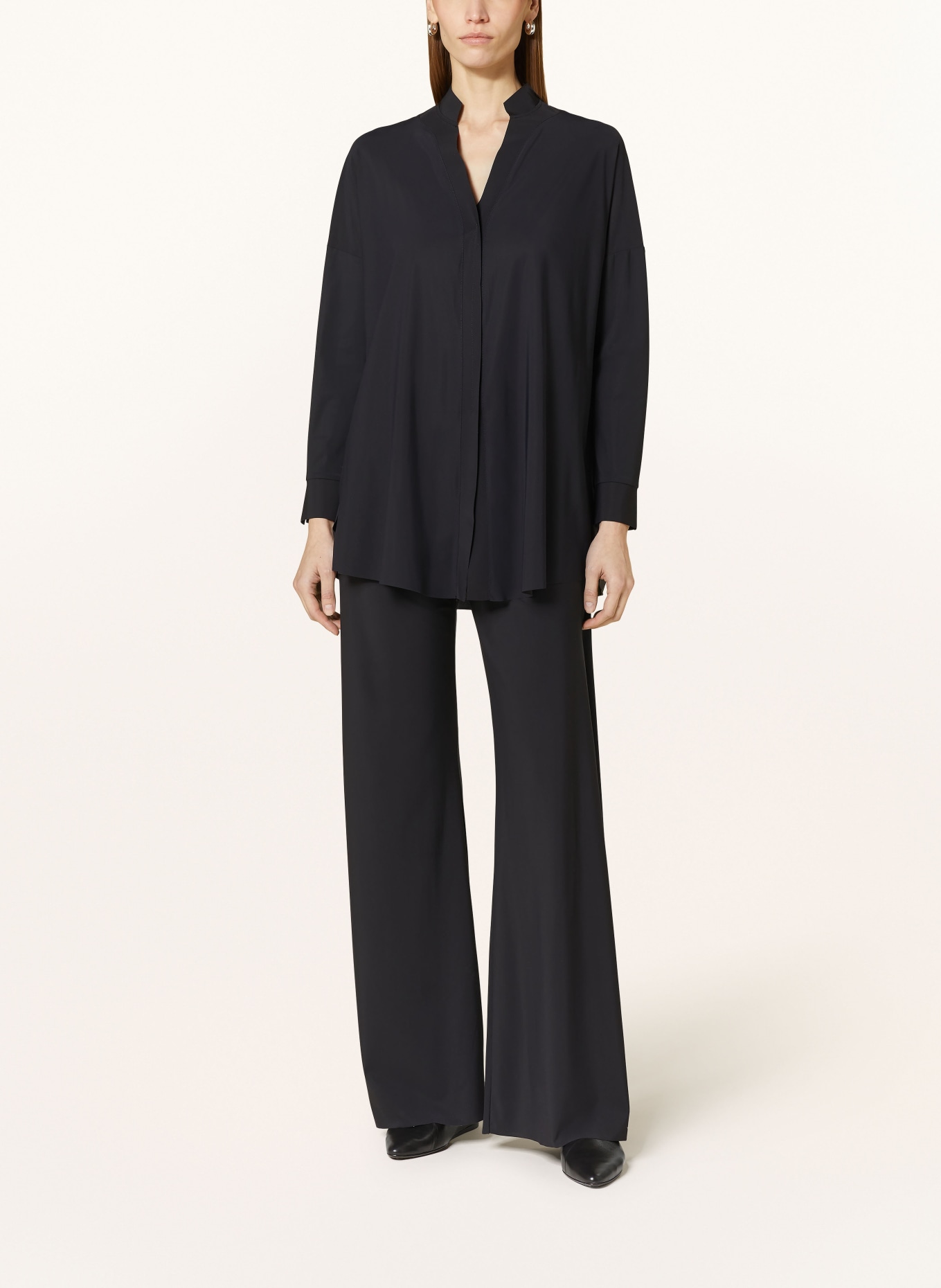 MRS & HUGS Wide leg trousers made of jersey, Color: BLACK (Image 2)