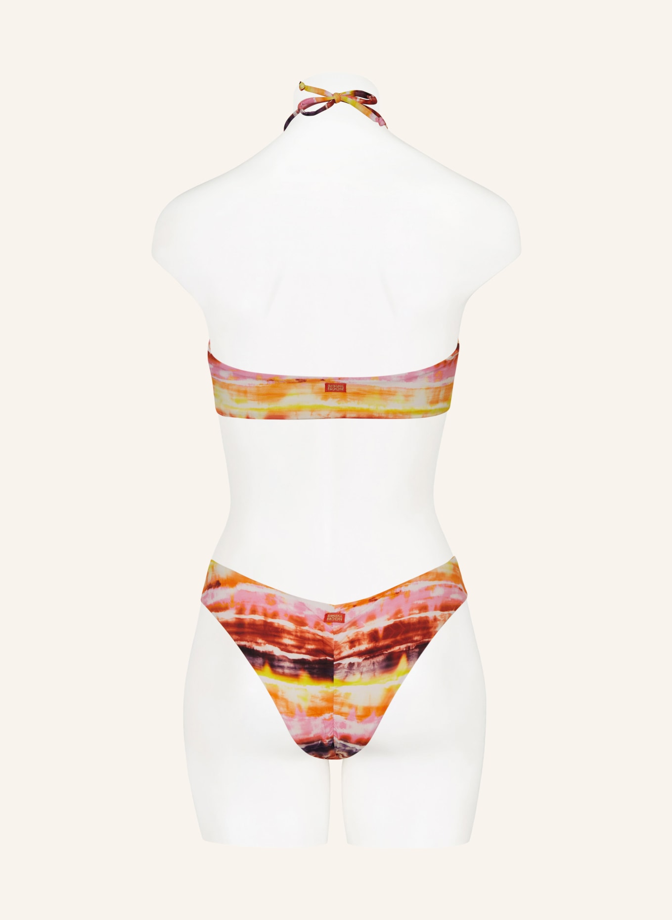 BANANA MOON Bandeau bikini top HORIZONTE COOLIO, Color: DARK ORANGE/ PINK/ YELLOW (Image 3)