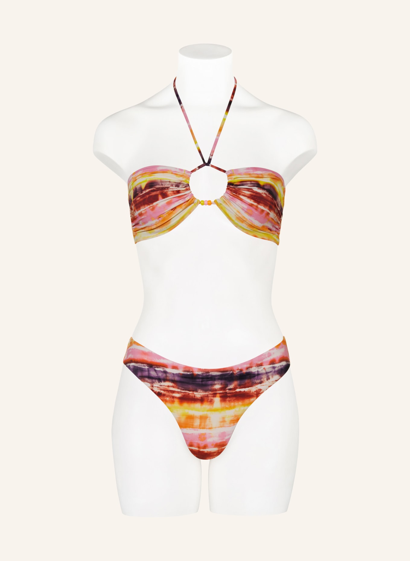 BANANA MOON Bandeau bikini top HORIZONTE COOLIO in dark orange pink yellow