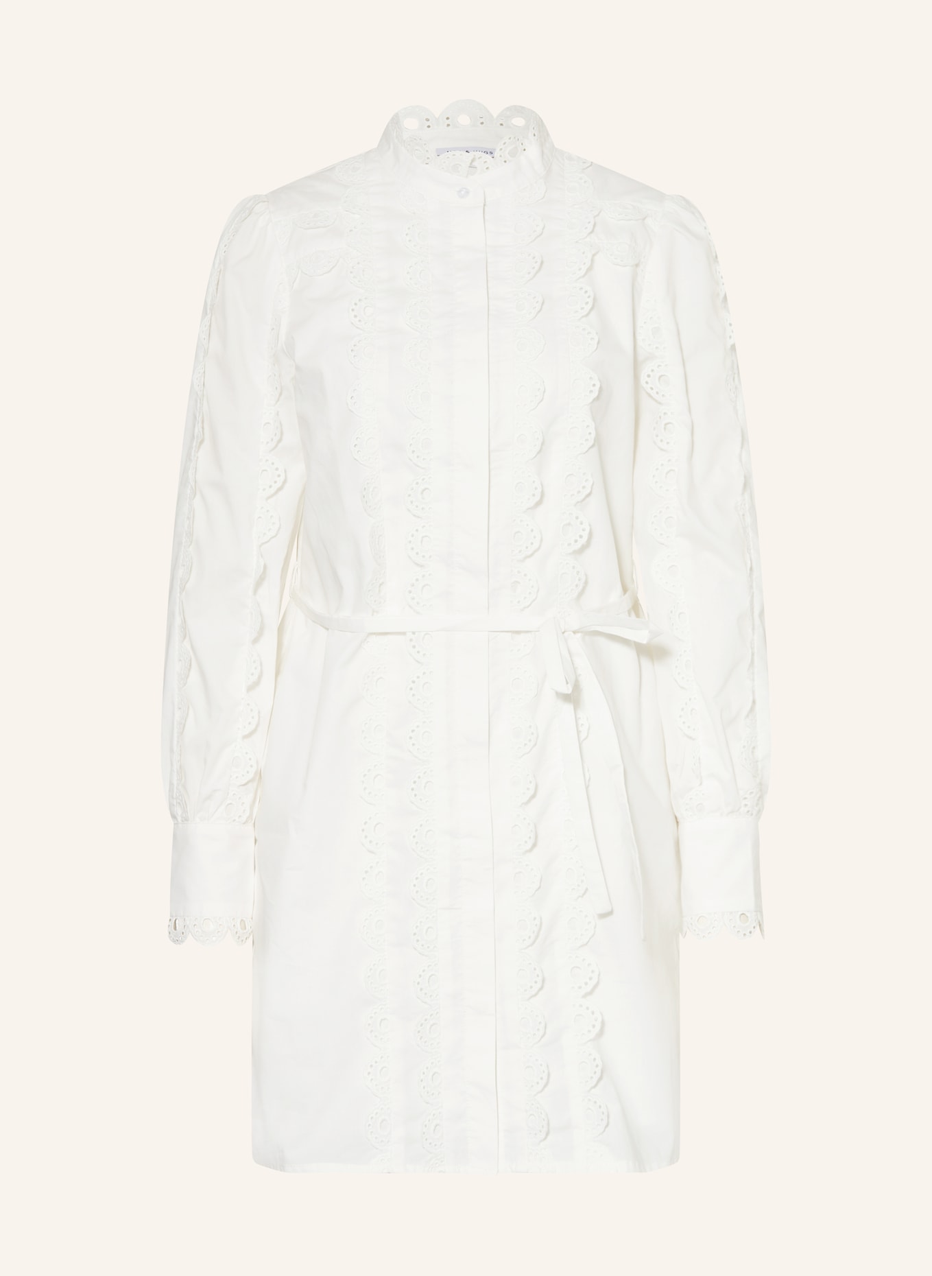 MRS & HUGS Shirt dress with broderie anglaise, Color: WHITE (Image 1)