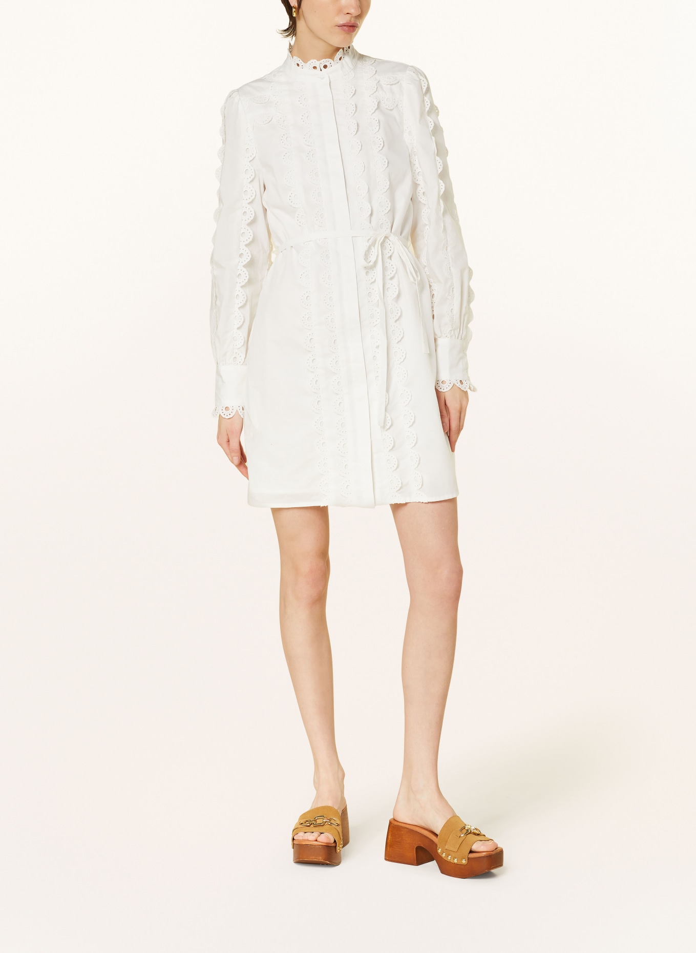 MRS & HUGS Shirt dress with broderie anglaise, Color: WHITE (Image 2)