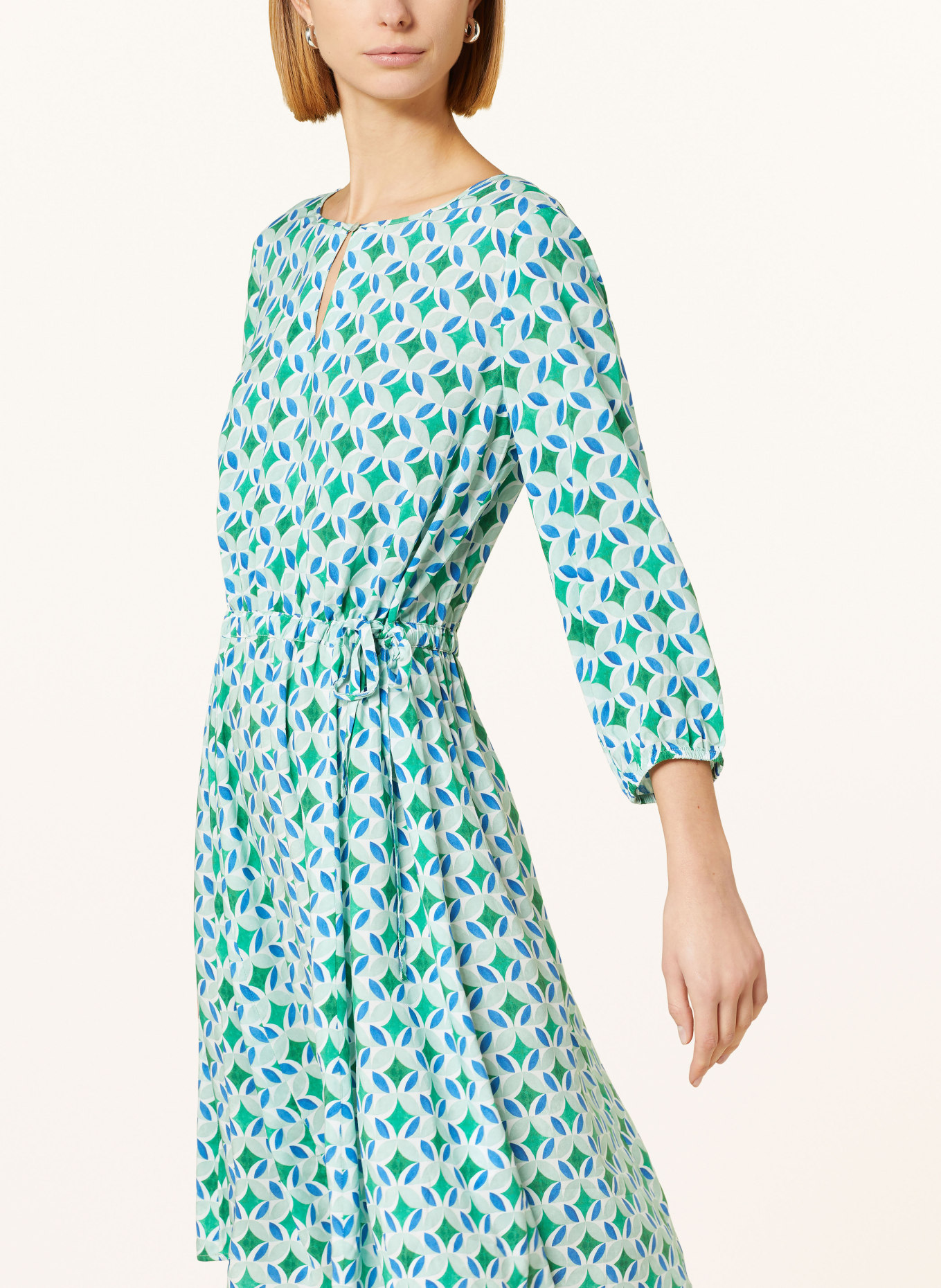CARTOON Dress with 3/4 sleeves, Color: WHITE/ GREEN/ BLUE (Image 5)