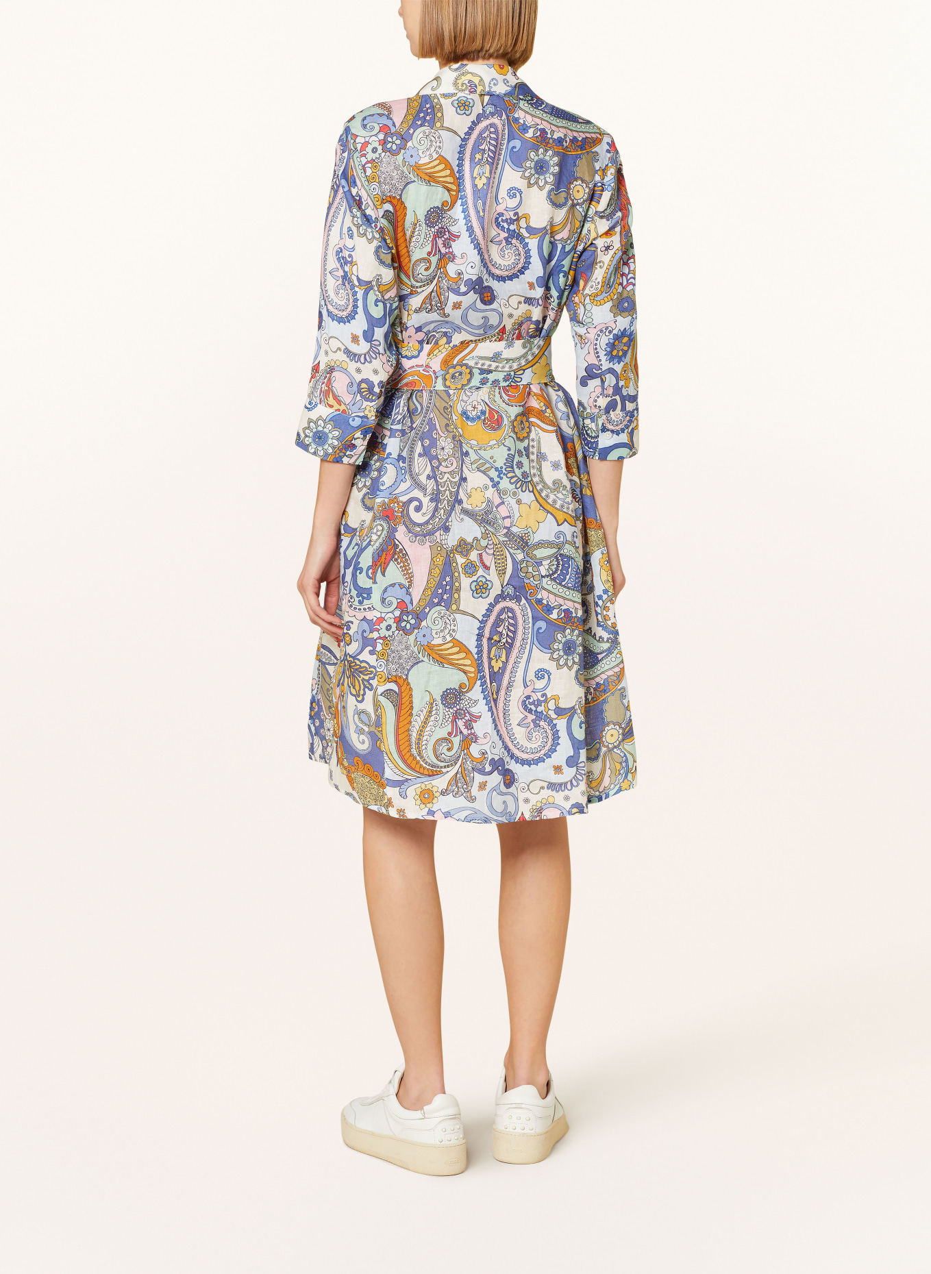 lilienfels Hemdblusenkleid aus Leinen mit 3/4-Arm, Farbe: ROSA/ LILA/ GELB (Bild 3)
