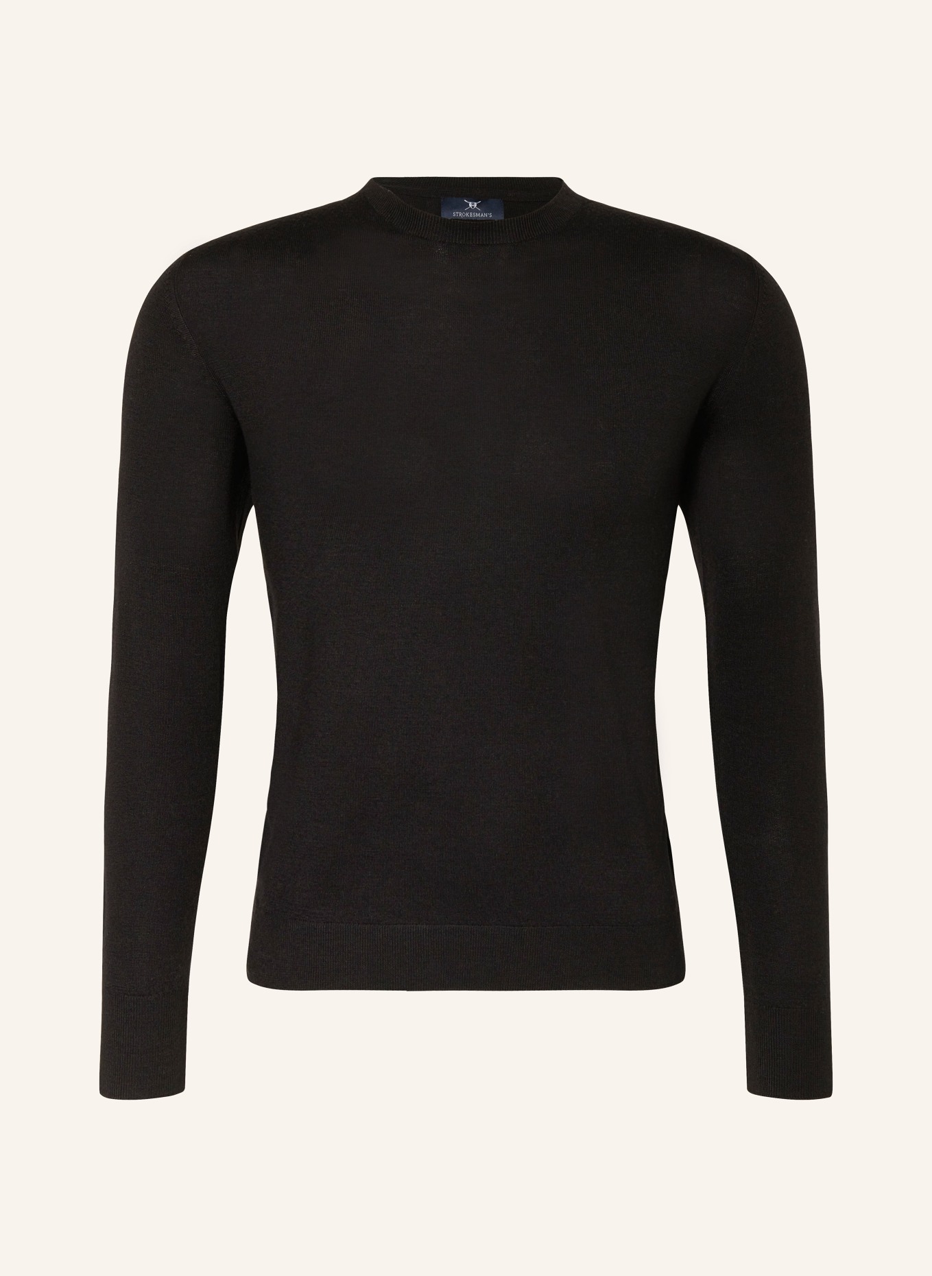 STROKESMAN'S Sweter z wełny merino, Kolor: CZARNY (Obrazek 1)