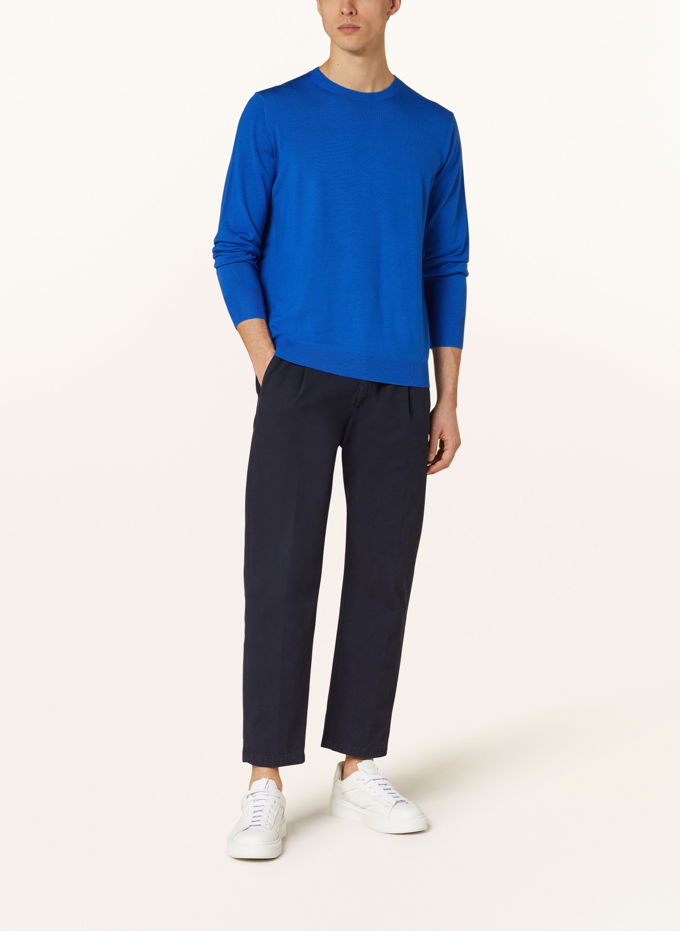 STROKESMAN'S Pullover aus Merinowolle: BLAU