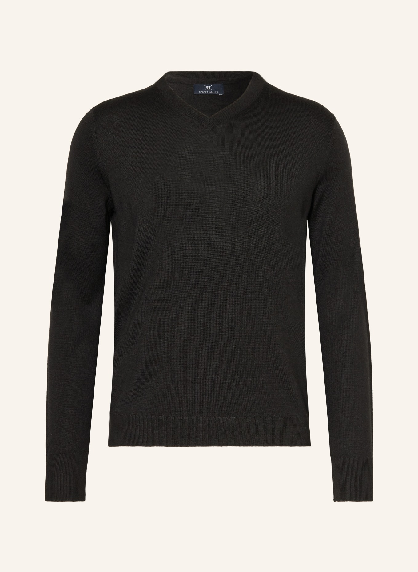 STROKESMAN'S Sweater made of merino wool, Color: BLACK (Image 1)