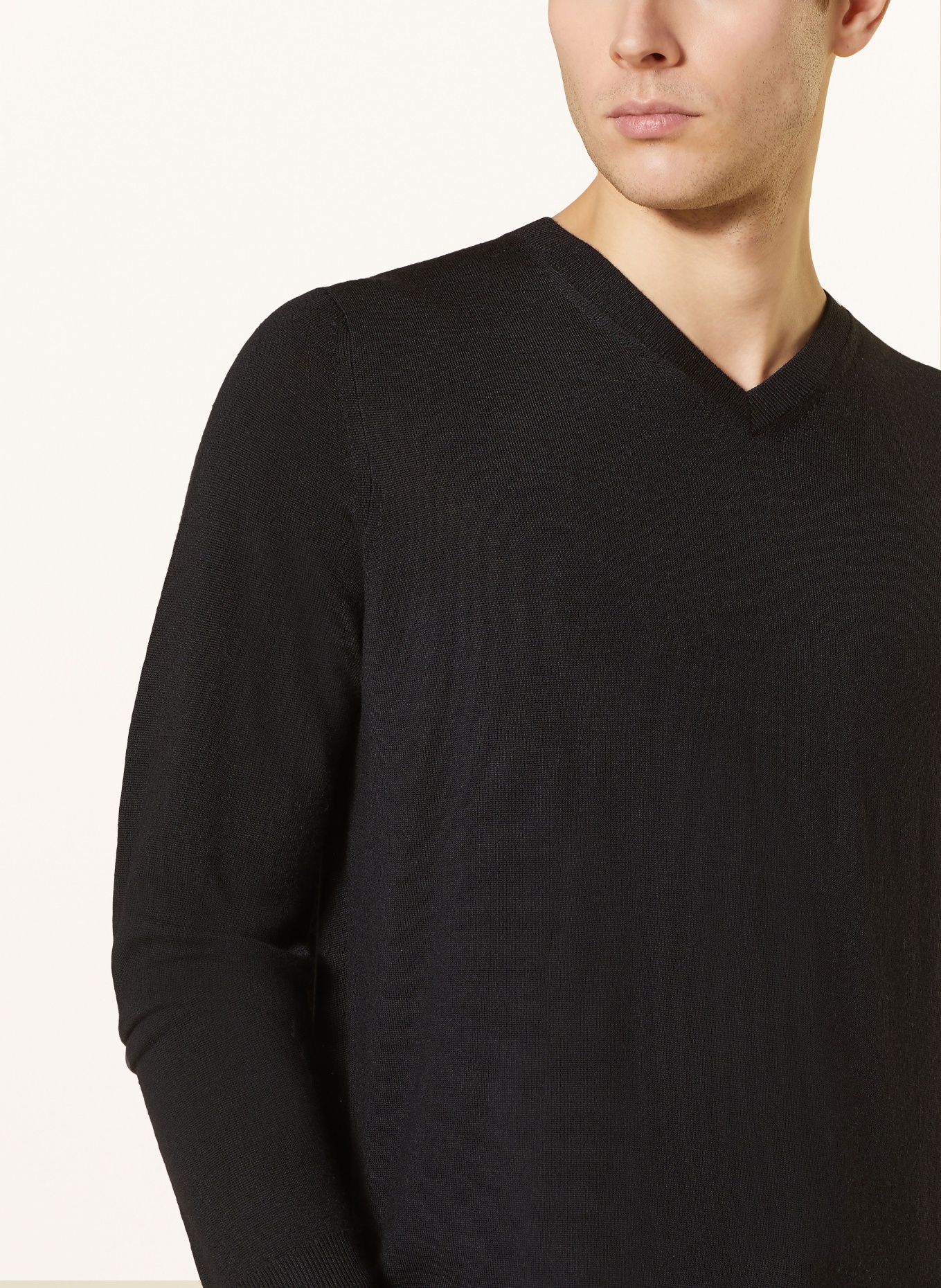 STROKESMAN'S Sweater made of merino wool, Color: BLACK (Image 4)