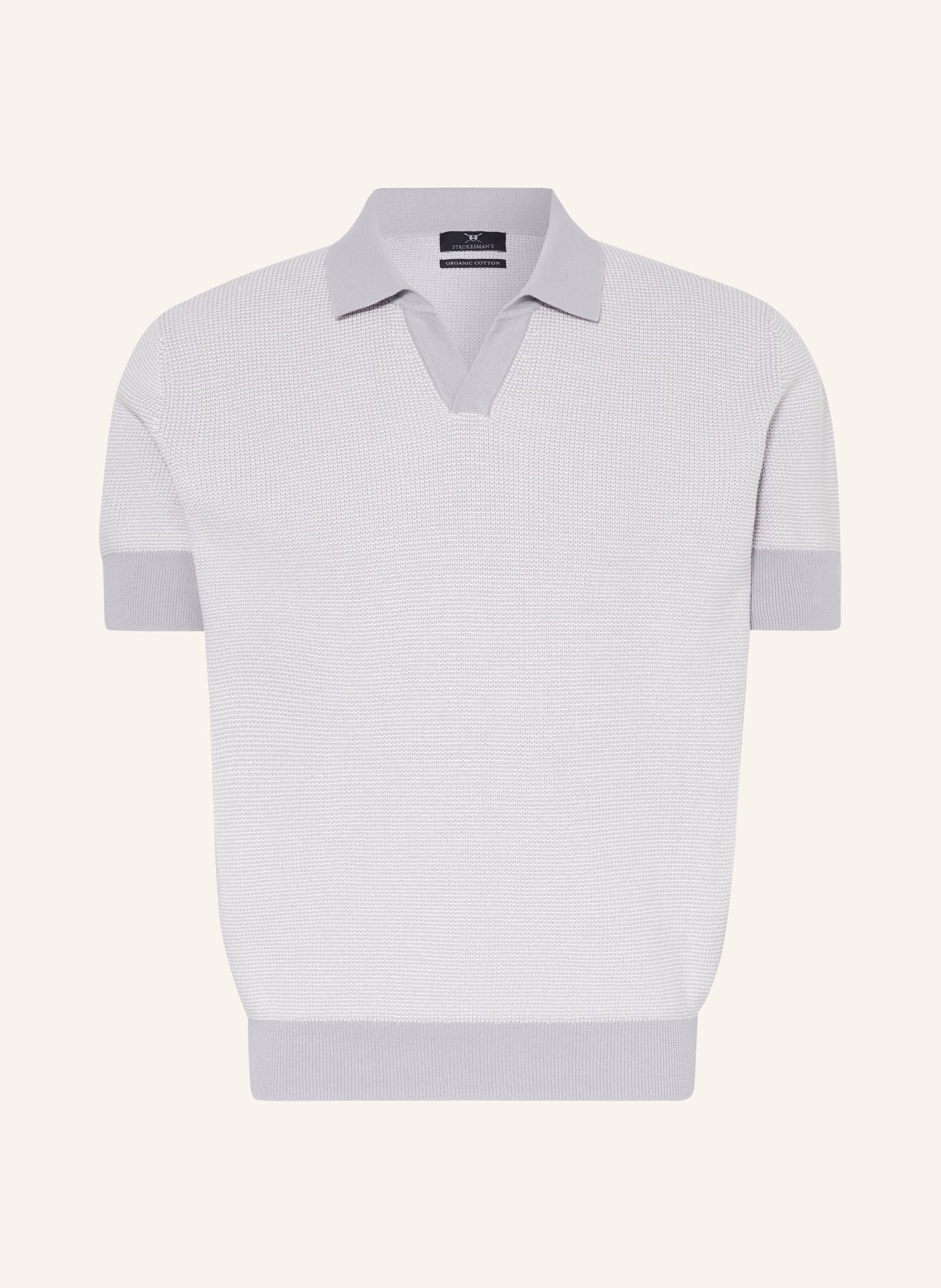STROKESMAN'S Knitted polo shirt, Color: LIGHT GRAY (Image 1)